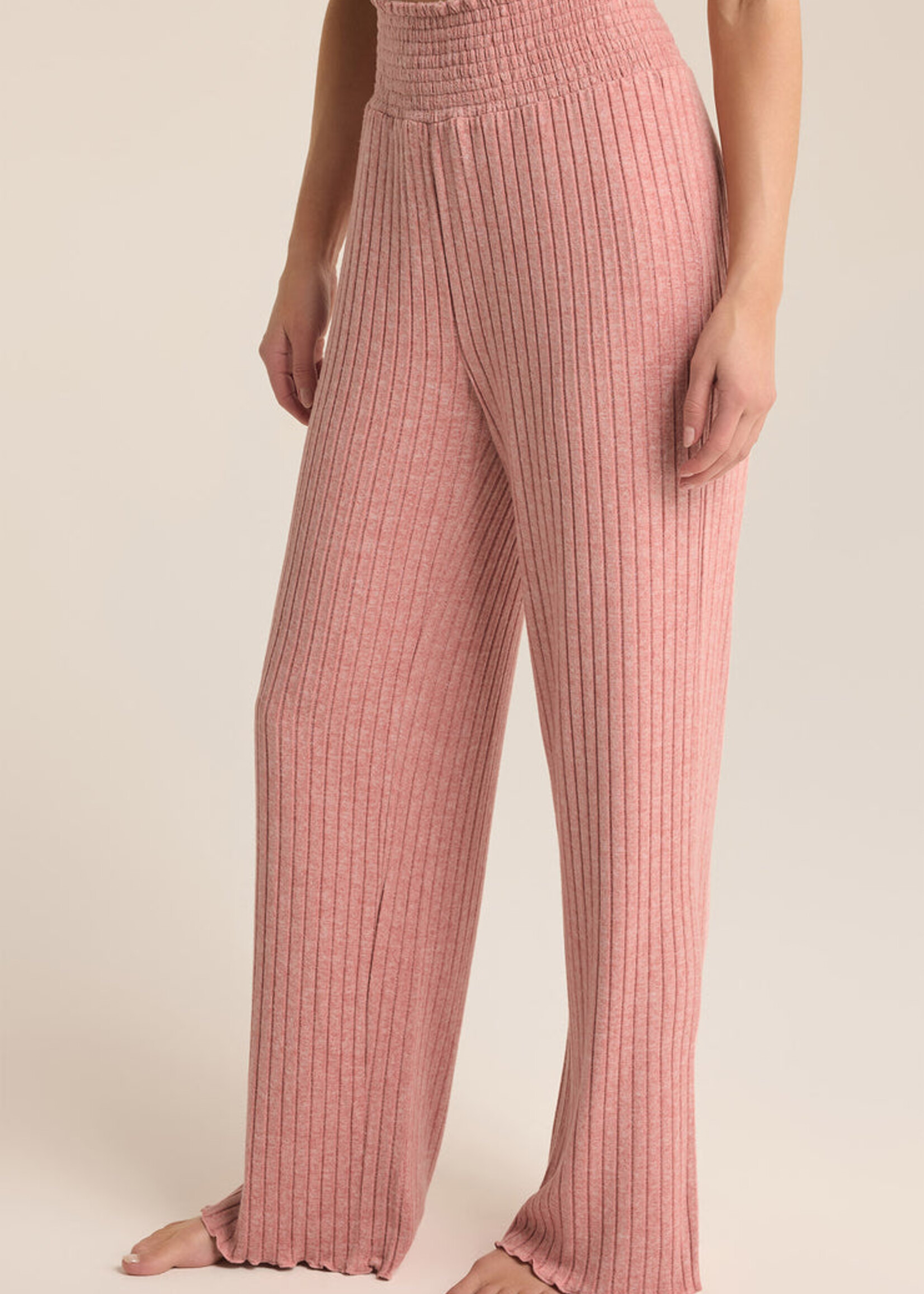 Z-Supply Z-Supply Dawn Smocked Rib Pant - Rosebud