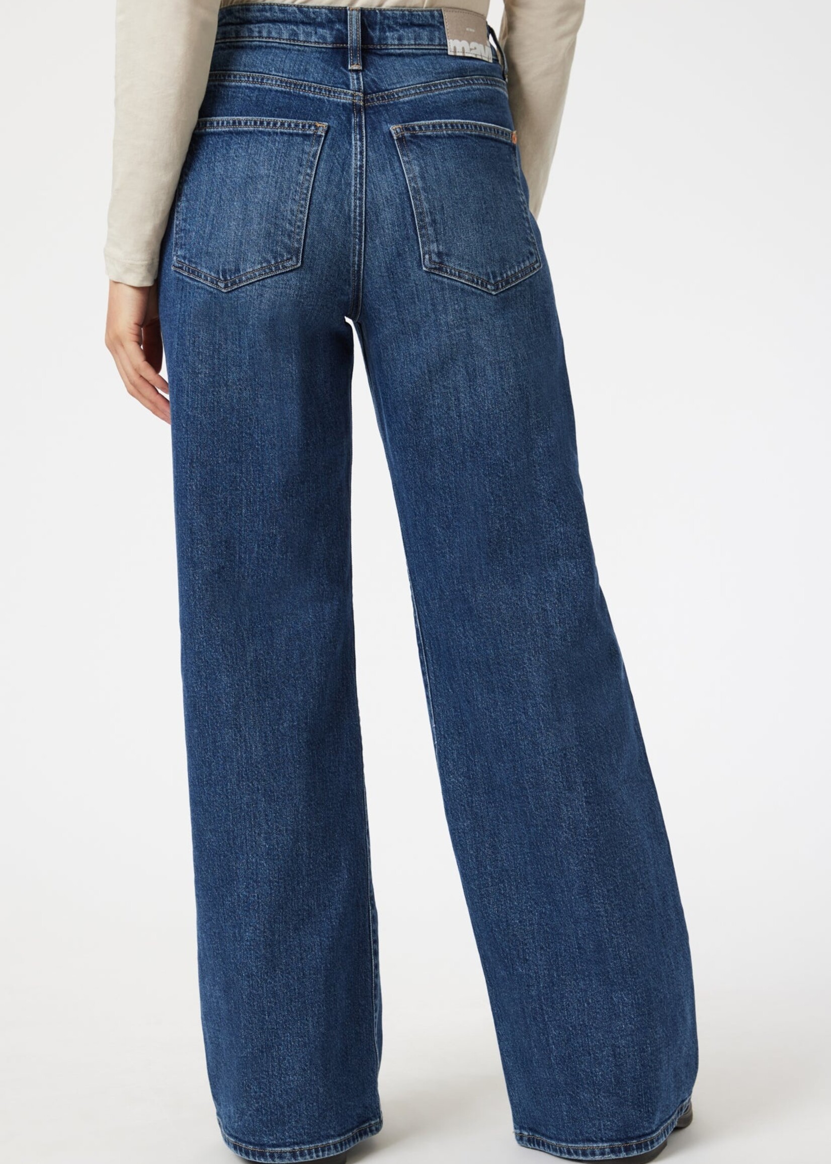 Mavi MAVI Pantalon Ample Taille Mi-Haute Florida à Jambe Large - Bleu Classique Minuit