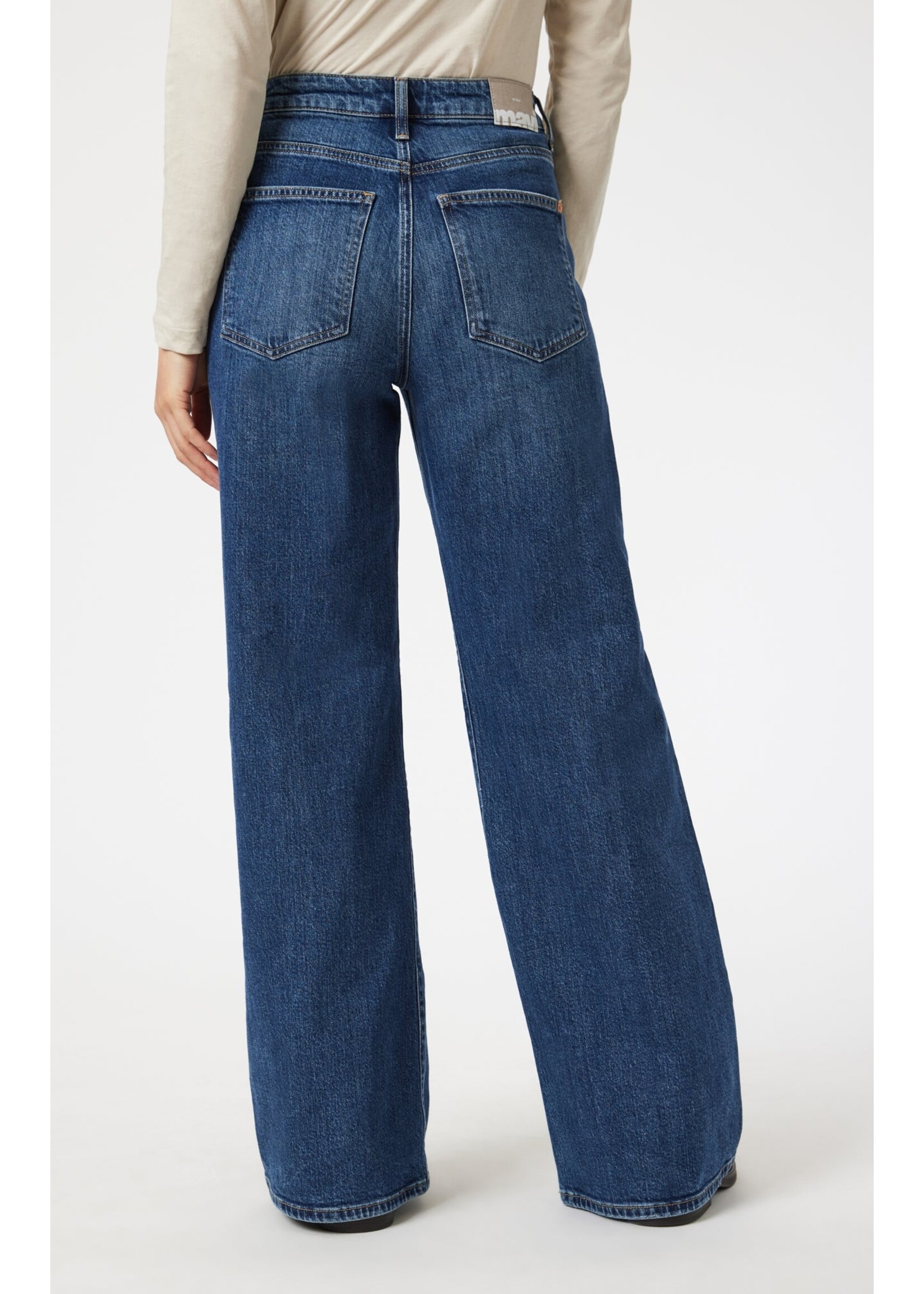 Mavi MAVI Pantalon Ample Taille Mi-Haute Florida à Jambe Large - Bleu Classique Minuit