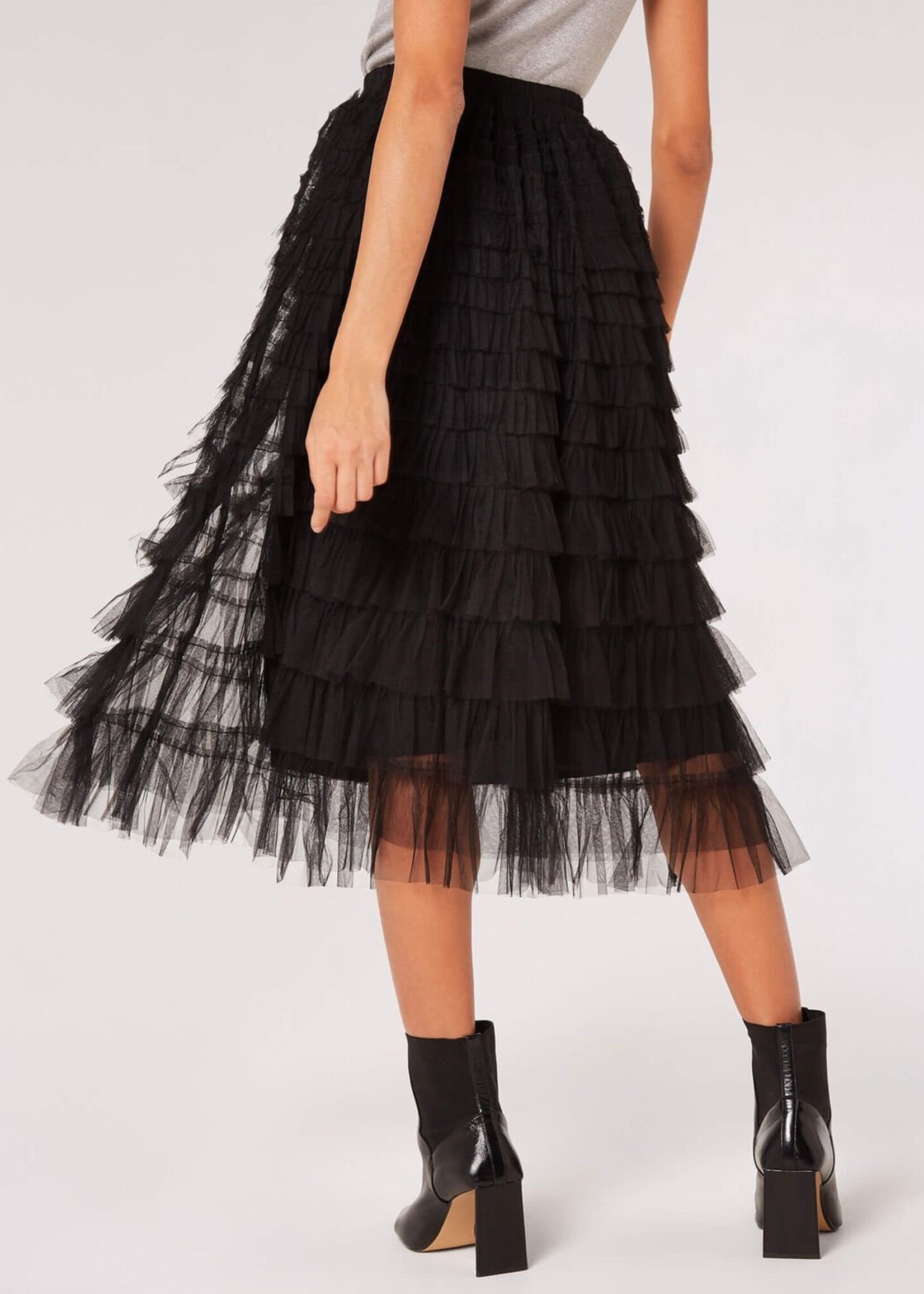 Apricot Apricot Jupe Mi-Longue En Tulle à Plusieurs Couches - Noir