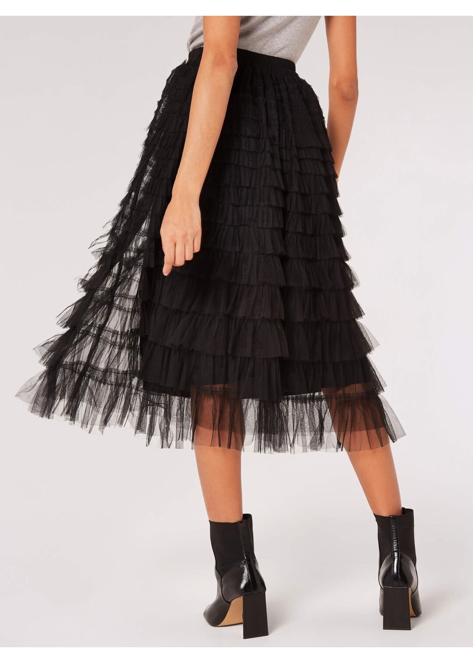 Apricot Apricot Jupe Mi-Longue En Tulle à Plusieurs Couches - Noir