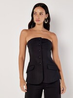 Apricot Apricot Tailored Bandeau Top - Black