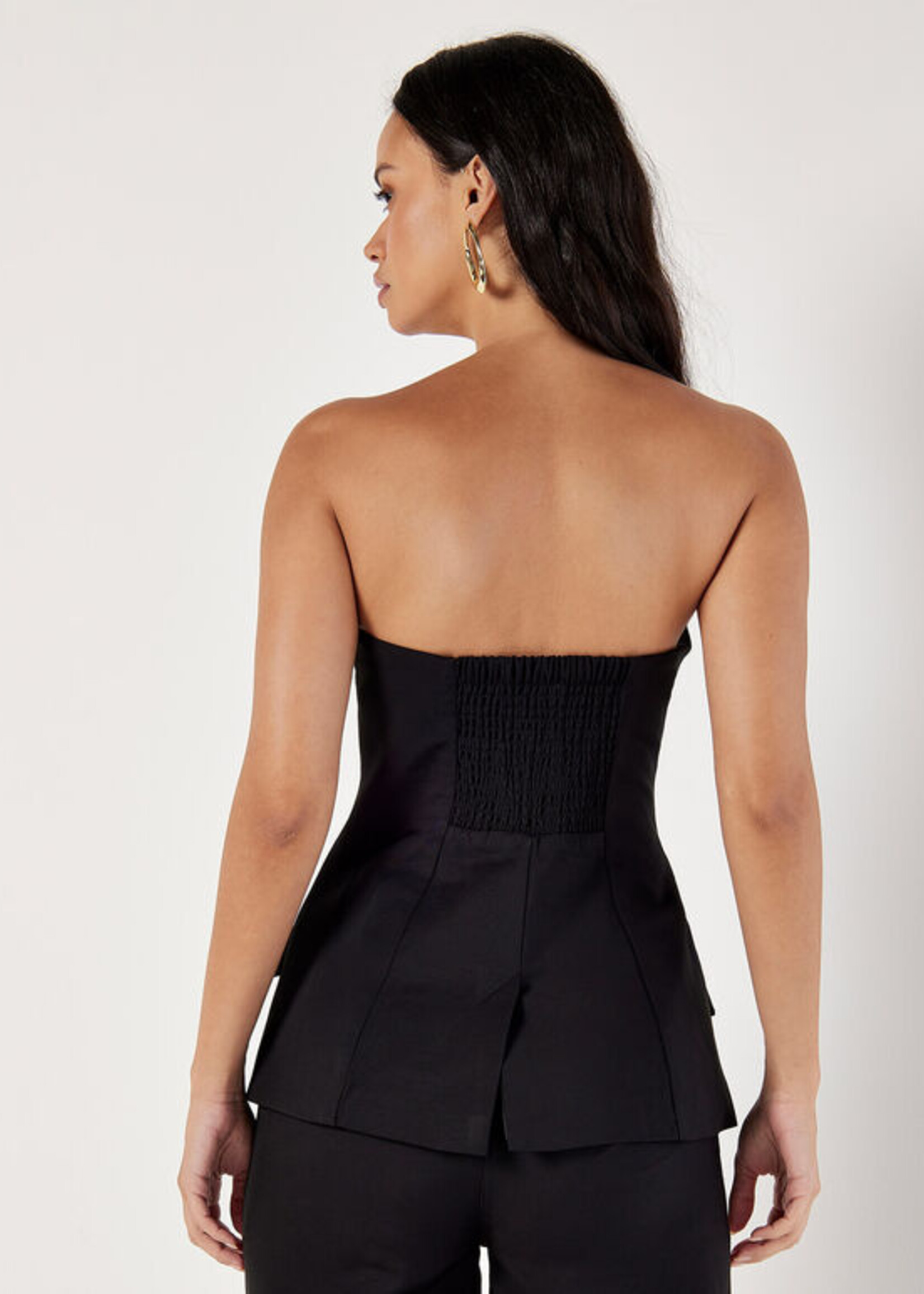 Apricot Apricot Tailored Bandeau Top - Black