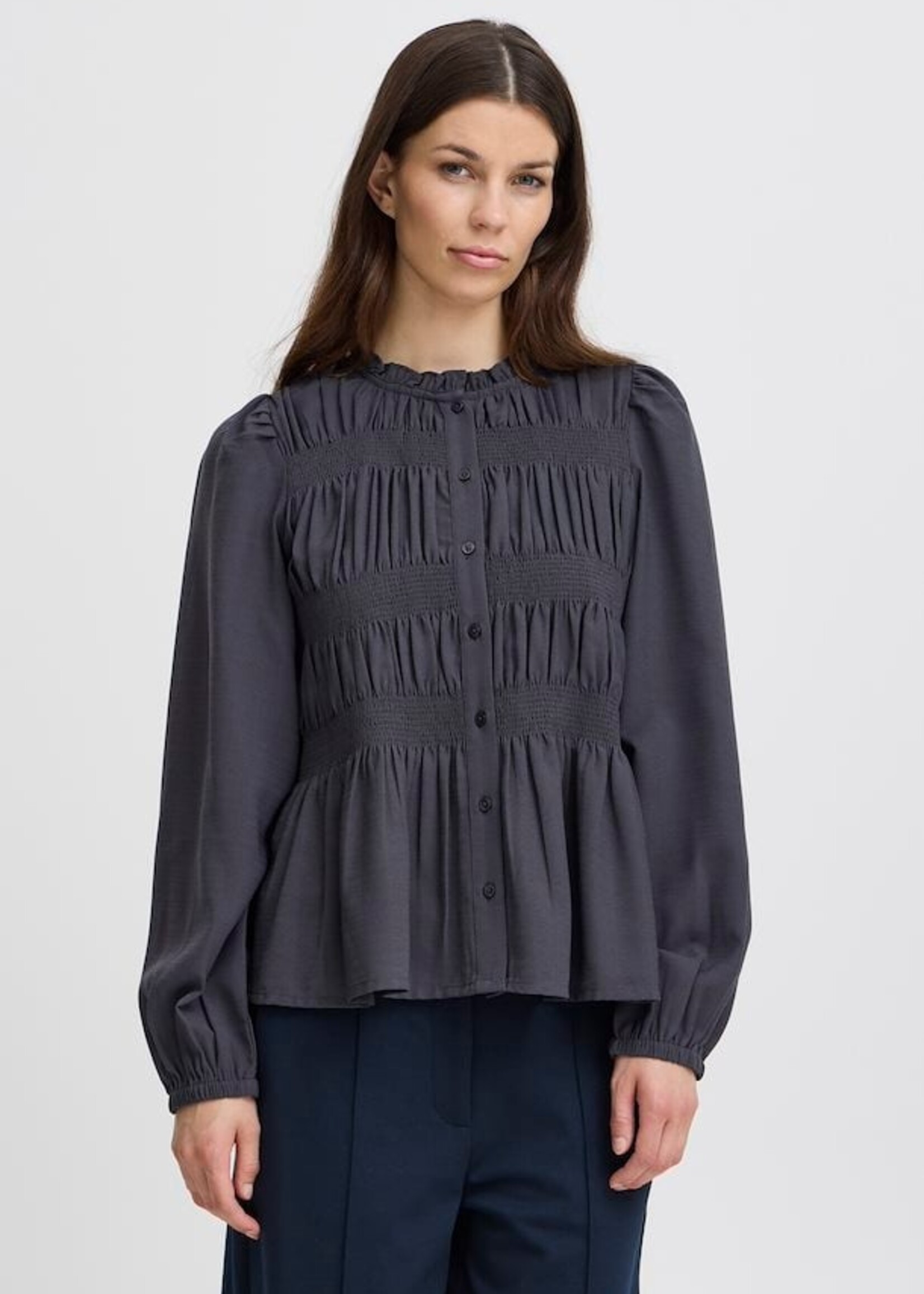ICHI ICHI Elina Shirt - Asphalt