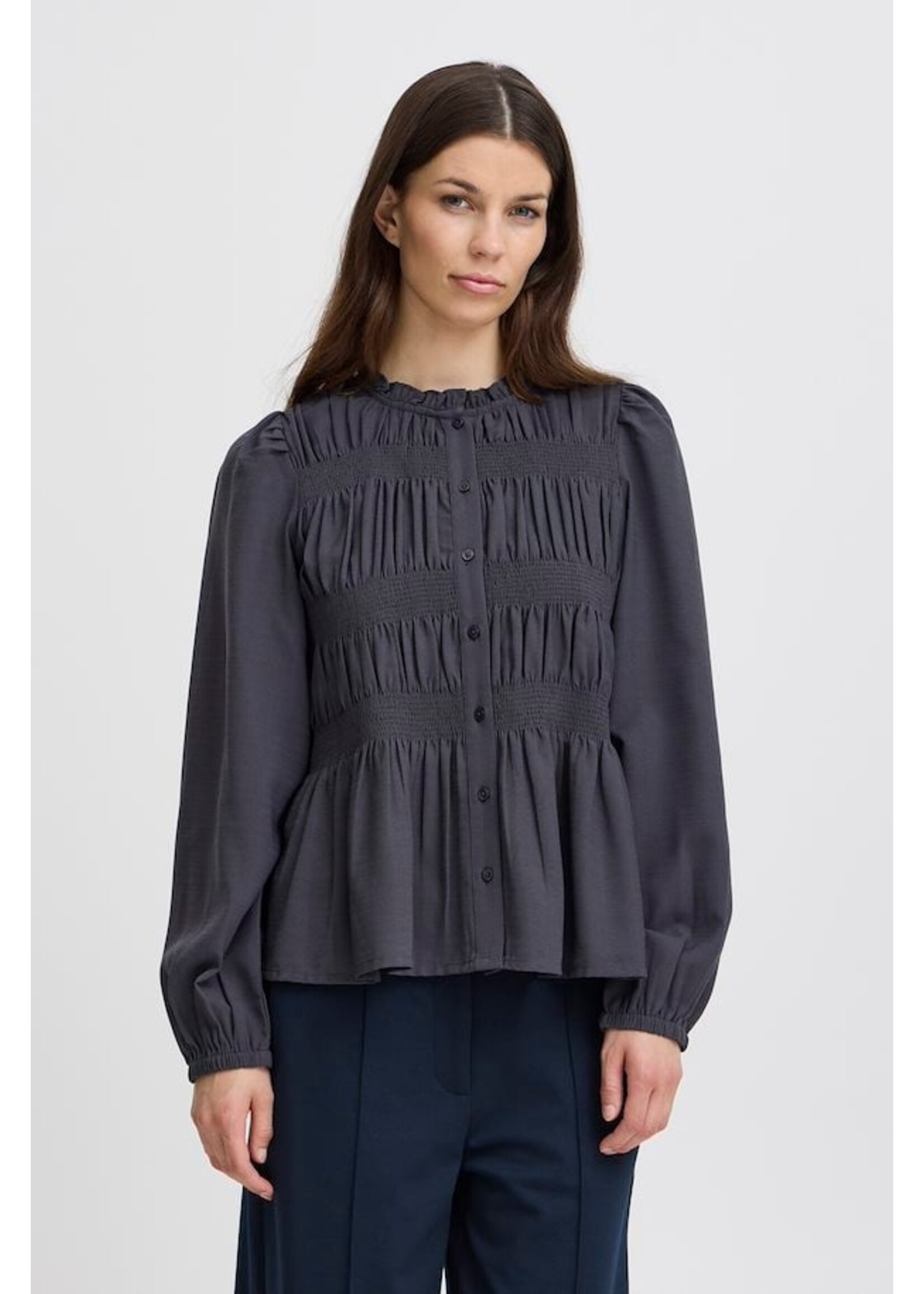 ICHI ICHI Elina Shirt - Asphalt
