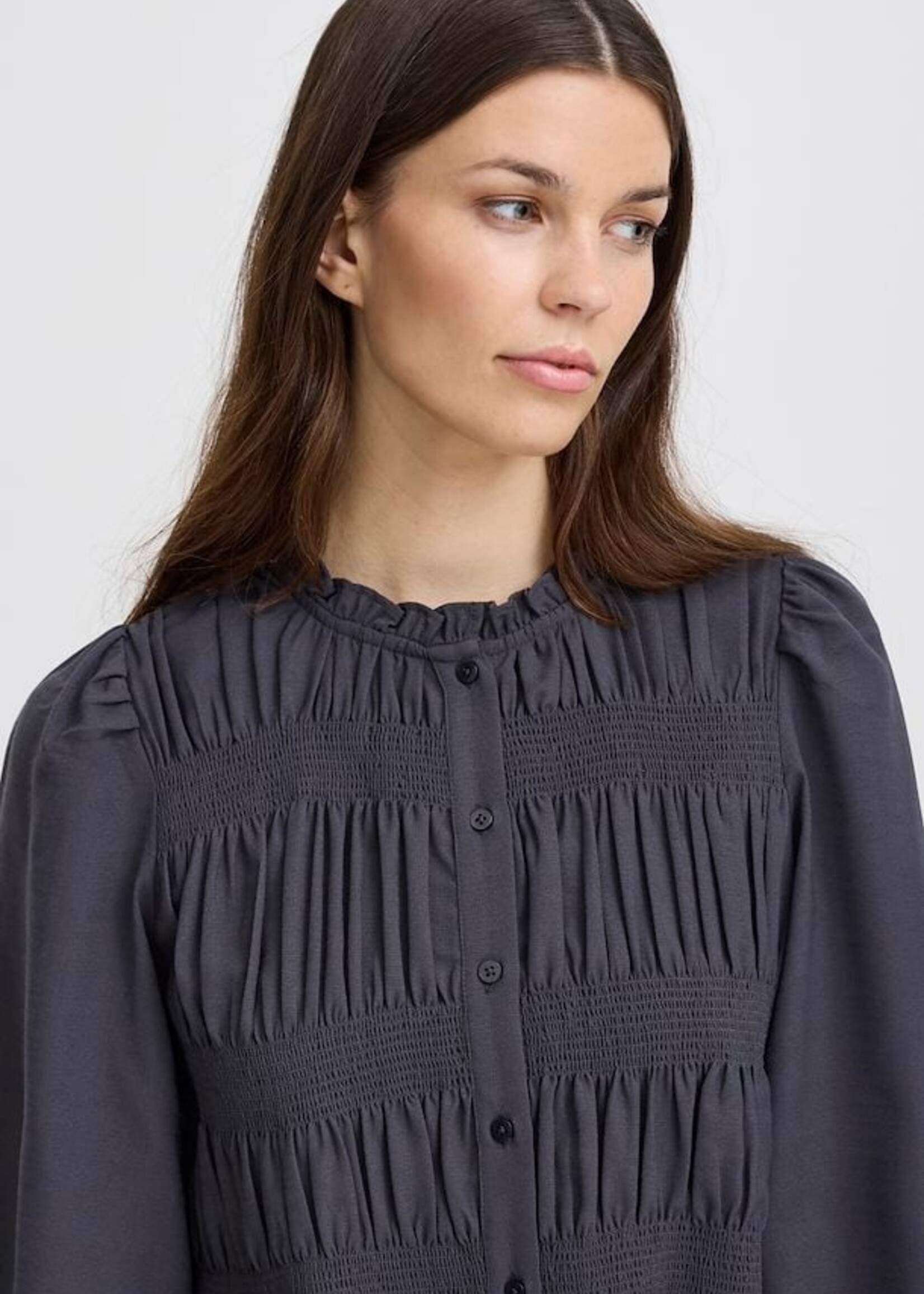 ICHI ICHI Elina Shirt - Asphalt