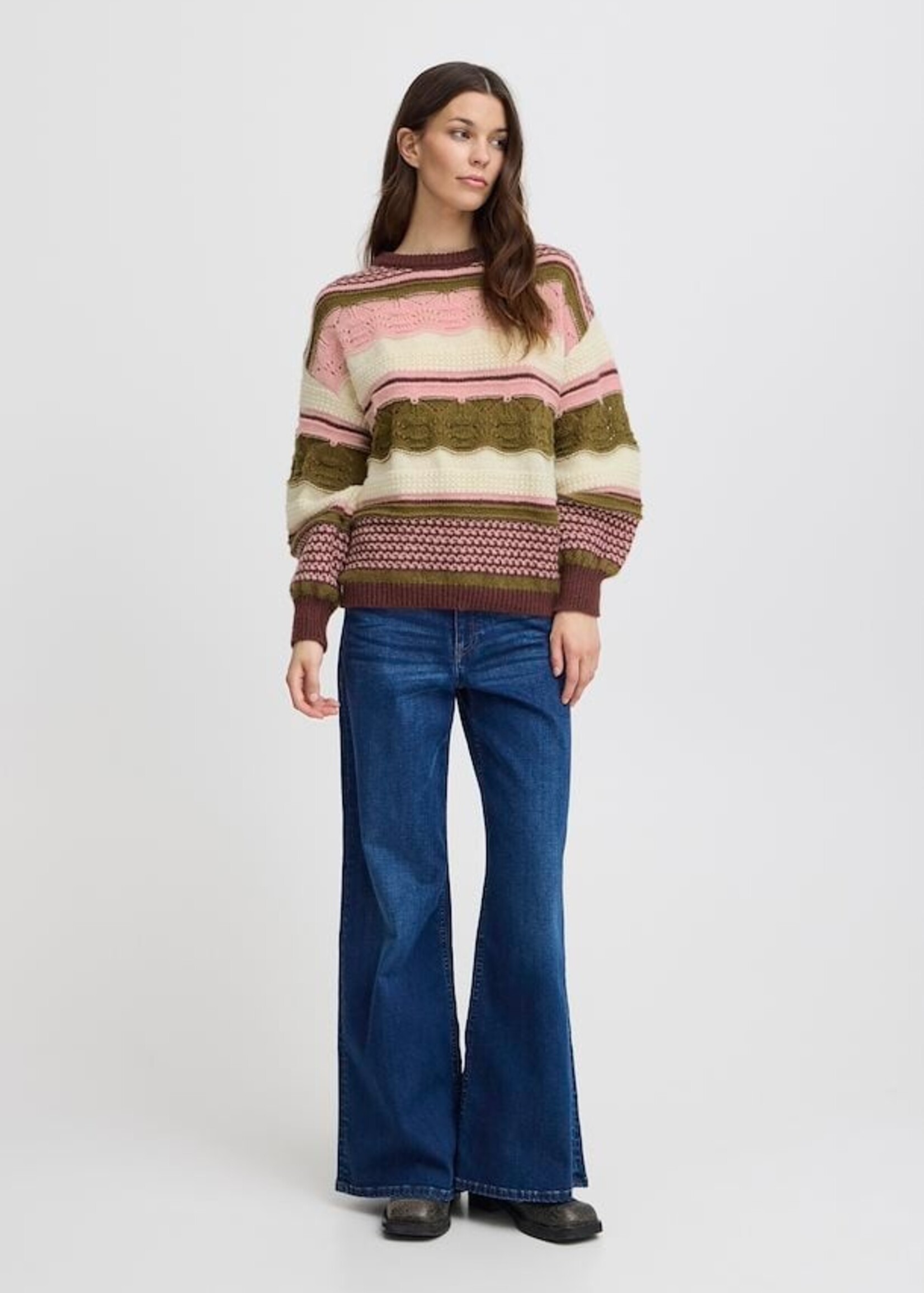 ICHI ICHI Astra LS Sweater - Port Royal Color