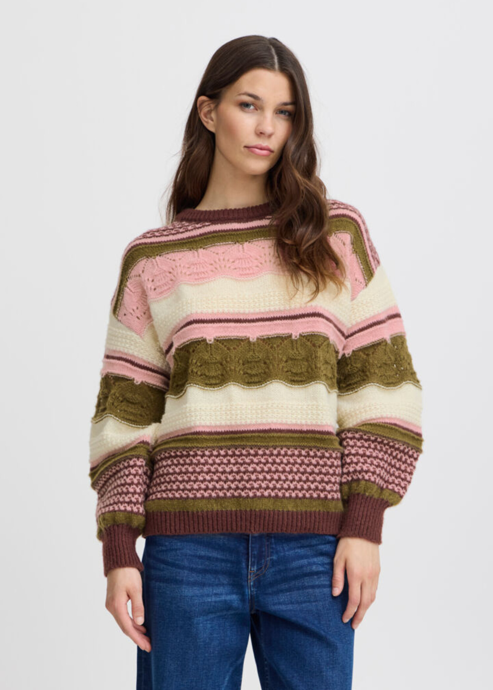 ICHI ICHI Astra LS Sweater - Port Royal Color
