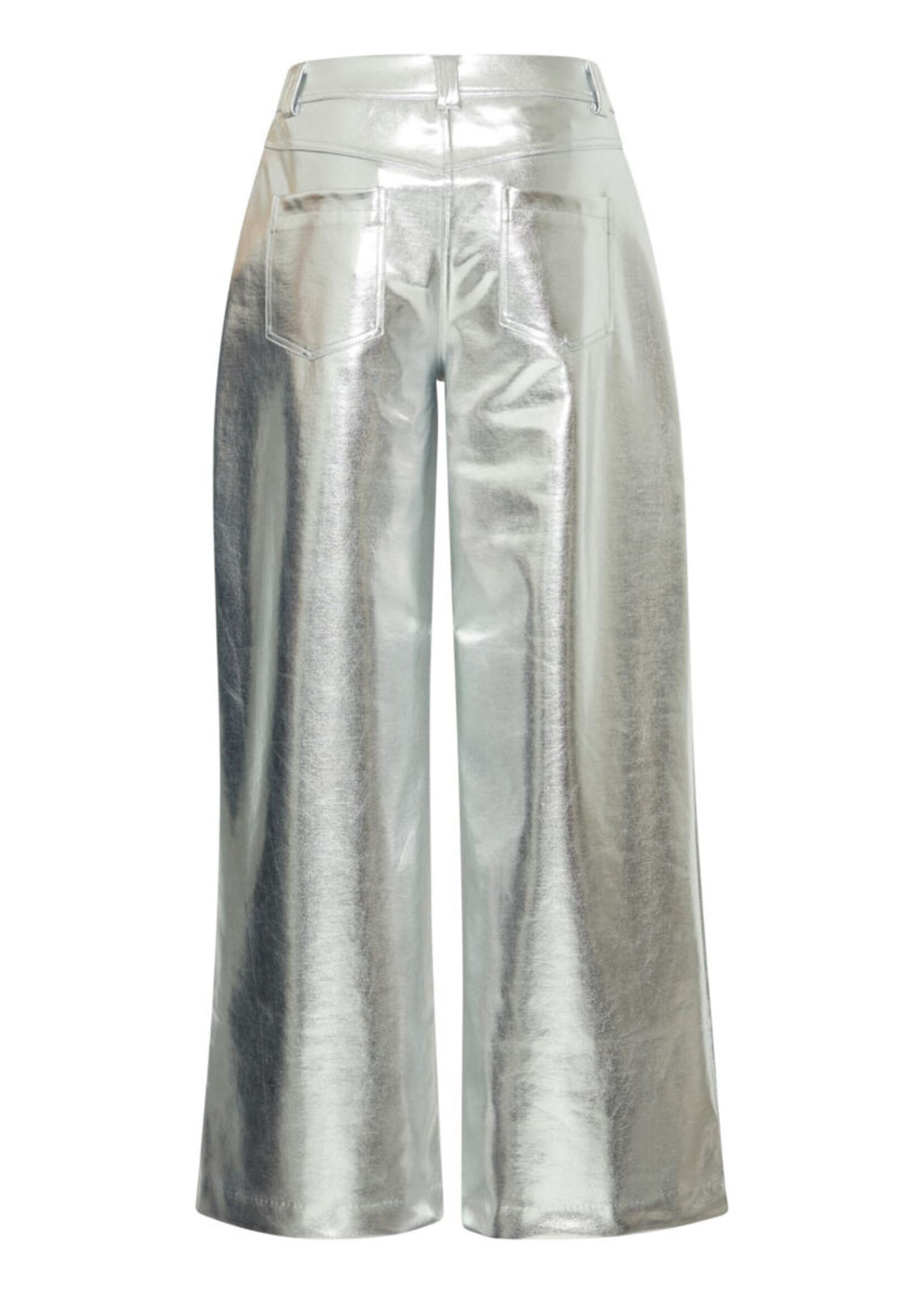 ICHI ICHI Kate Metallic Pant - Silver