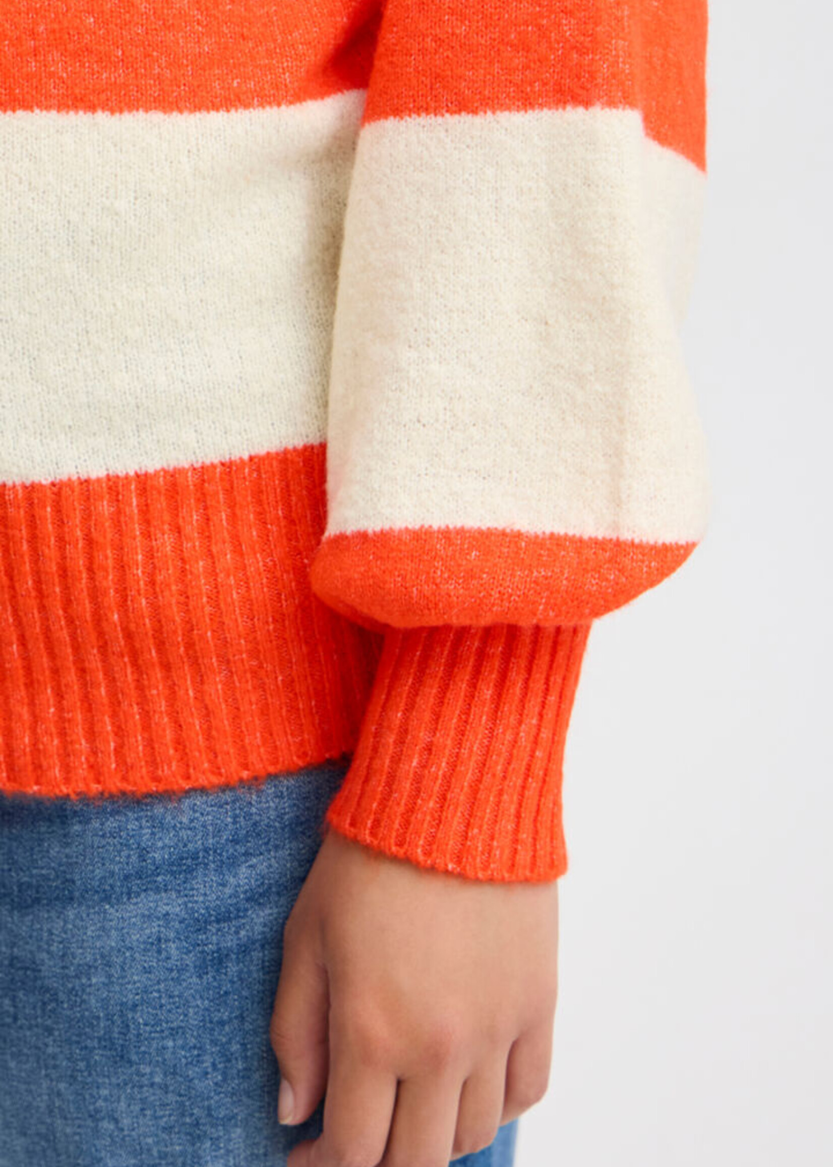 ICHI ICHI IHEDEN Pullover - Orange/Almond Milk Stripe