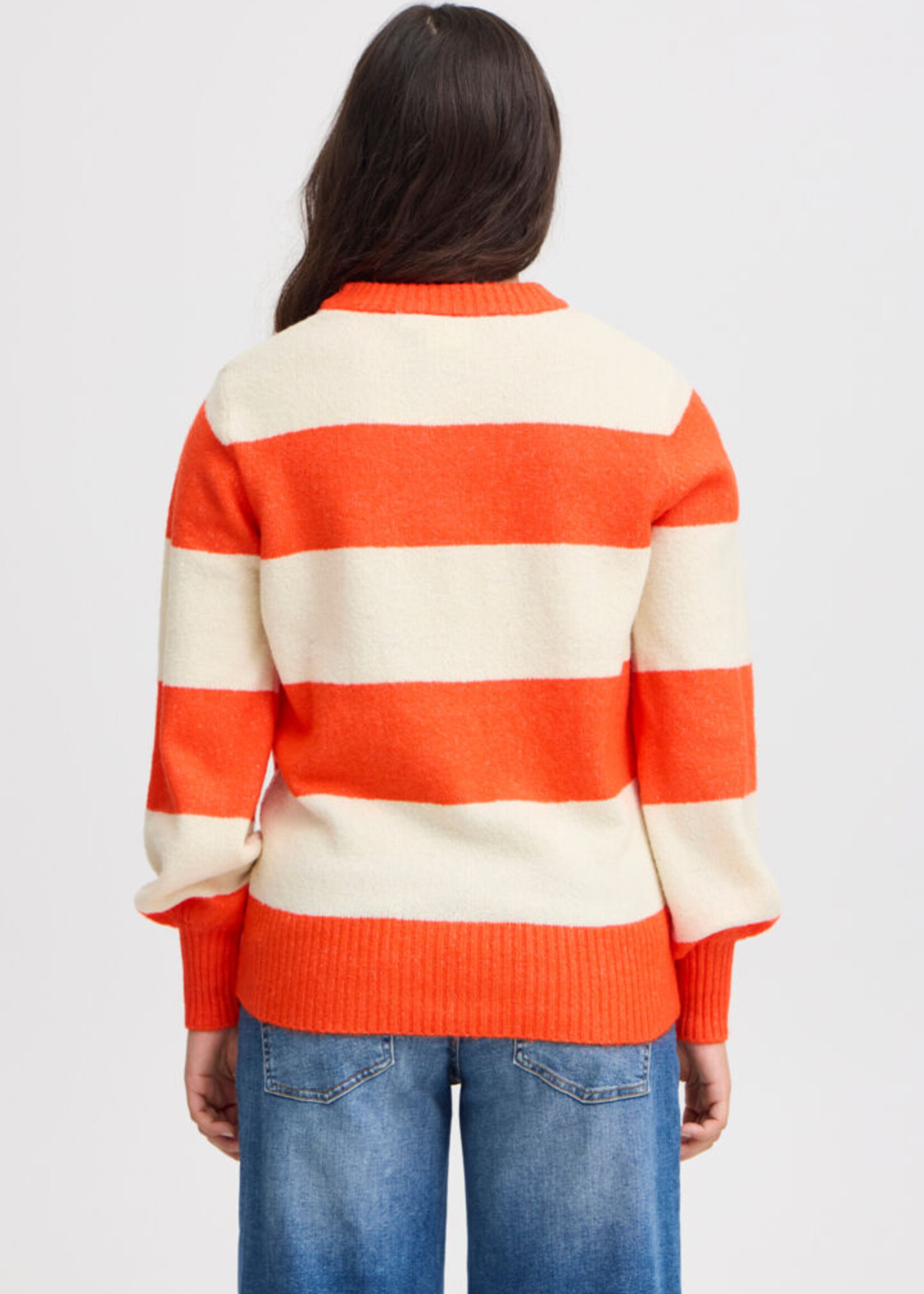 ICHI ICHI IHEDEN Pullover - Orange/Almond Milk Stripe