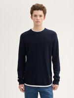 Tom Tailor Tom Tailor Structured Double Layer Knit - Sky Captain Blue
