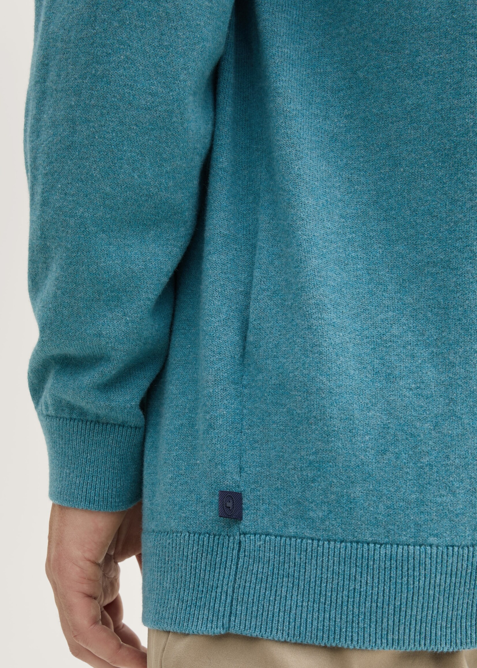 Tom Tailor Tom Tailor Pull Ras Du Cou En Coton & Cachemire - Mélange Bleu Sarcelle Vif