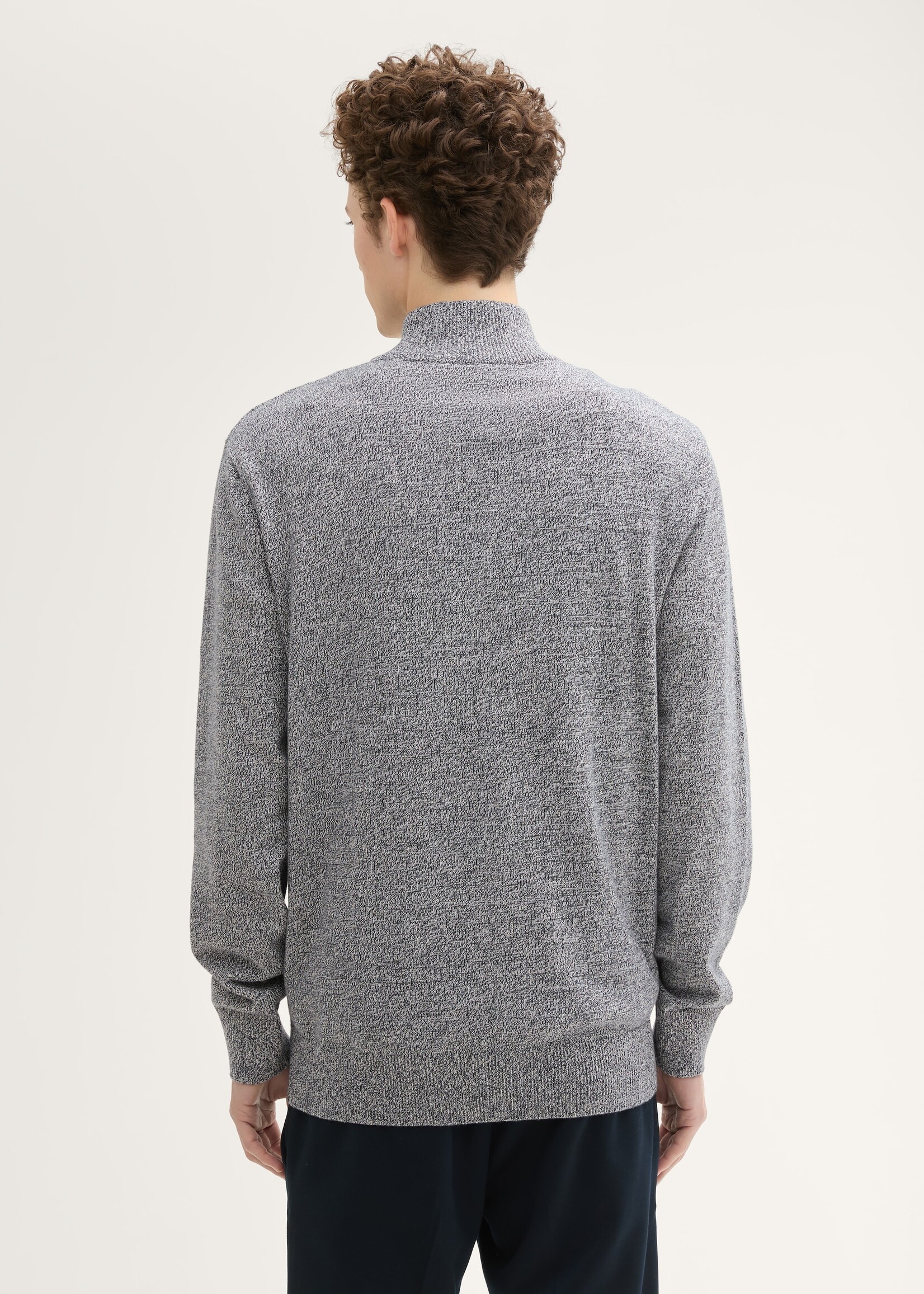 Tom Tailor Tom Tailor Pull En Tricot Basique - Navy White Mouline