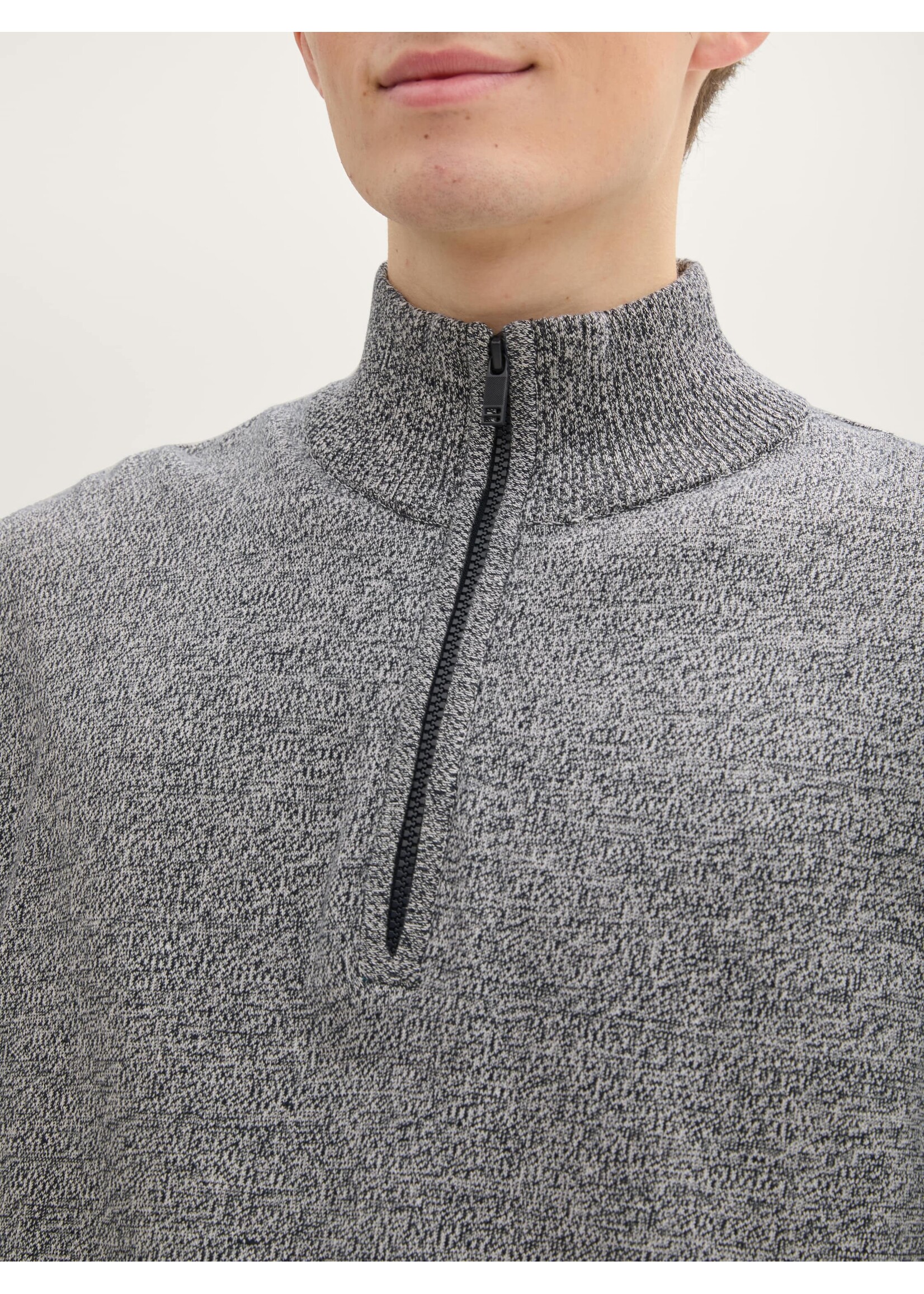 Tom Tailor Tom Tailor Pull En Tricot Basique - Navy White Mouline