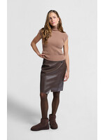 Yaya Women YAYA Faux Leather Midi Skirt - Chocolate