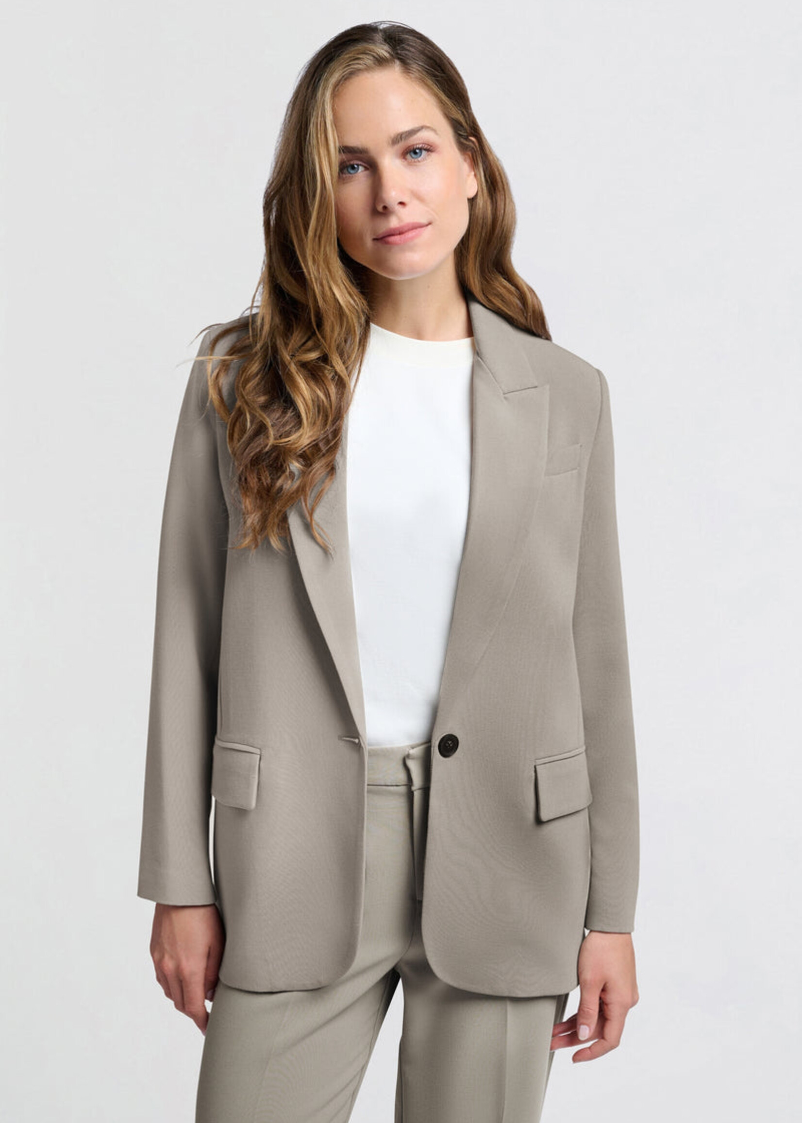 Yaya Women YAYA Blazer Oversize Tissé - Moon Rock
