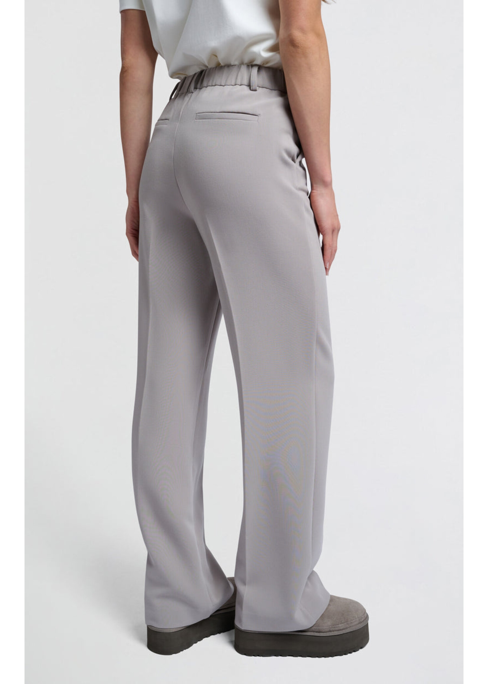 Yaya Women YAYA Woven Wide Leg Trousers with Elastic Waist - Moon Rock