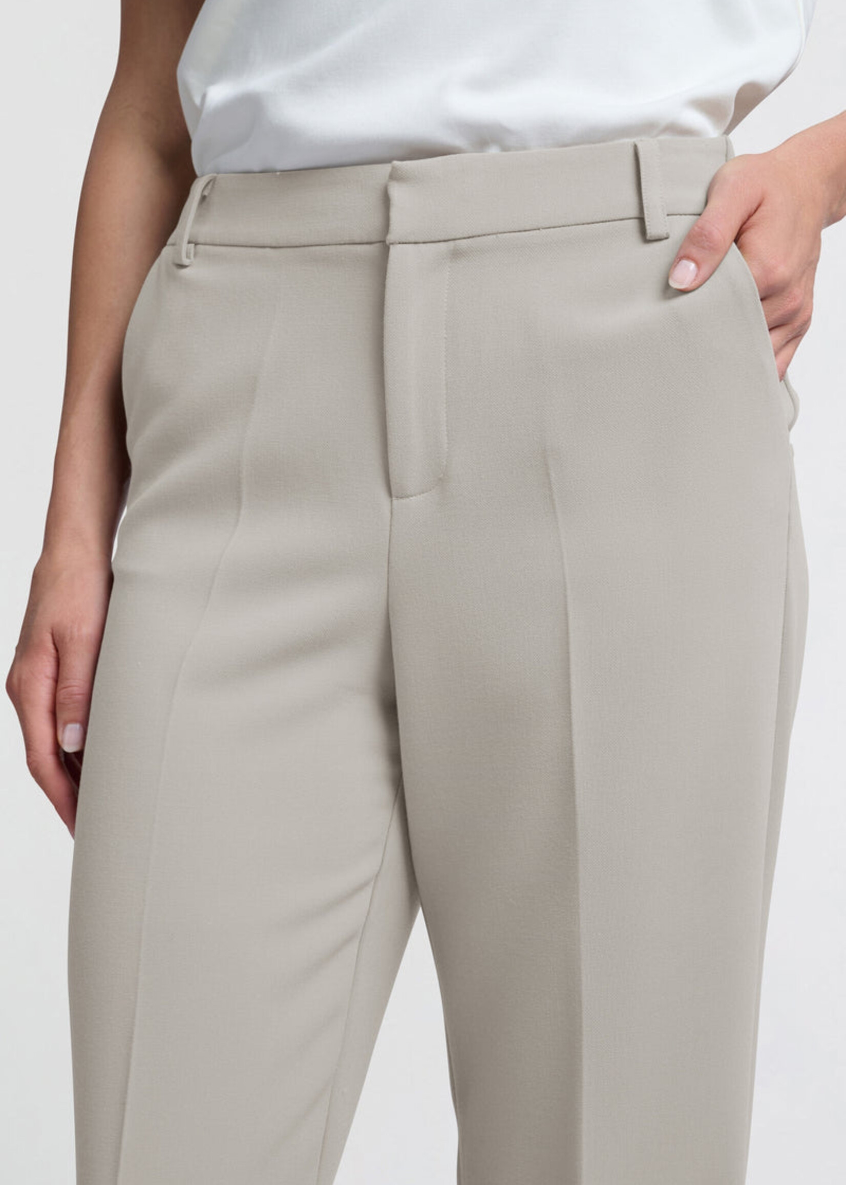 Yaya Women YAYA Woven Wide Leg Trousers with Elastic Waist - Moon Rock