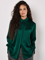 Apricot Apricot Chemise Oversize En Satin À Manches Longues - Vert