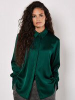 Apricot Apricot Chemise Oversize En Satin À Manches Longues - Vert