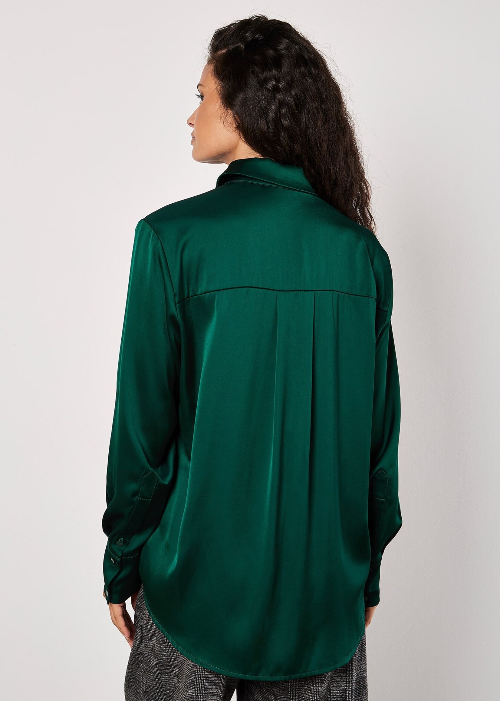 Apricot Apricot Chemise Oversize En Satin À Manches Longues - Vert