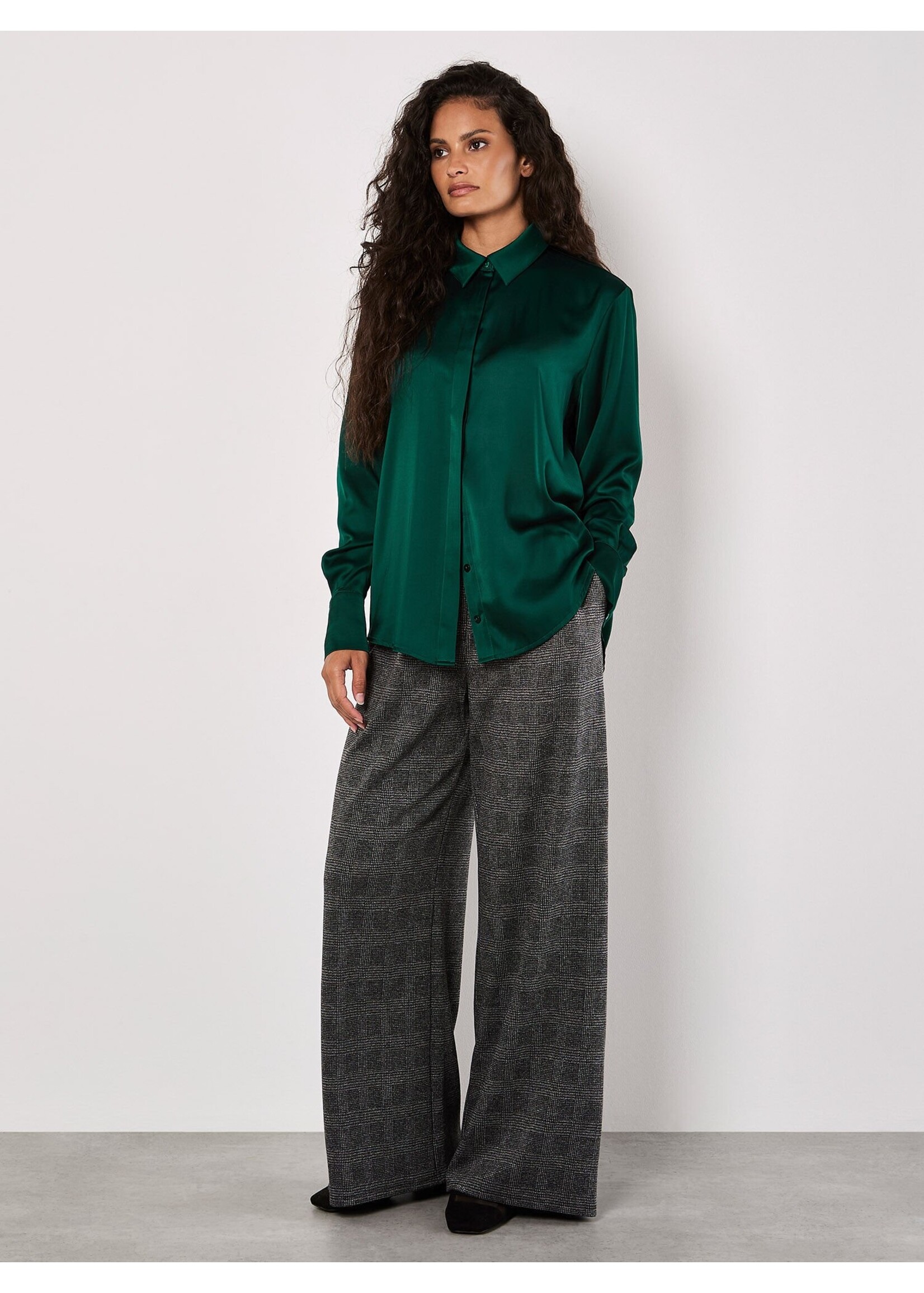 Apricot Apricot Chemise Oversize En Satin À Manches Longues - Vert