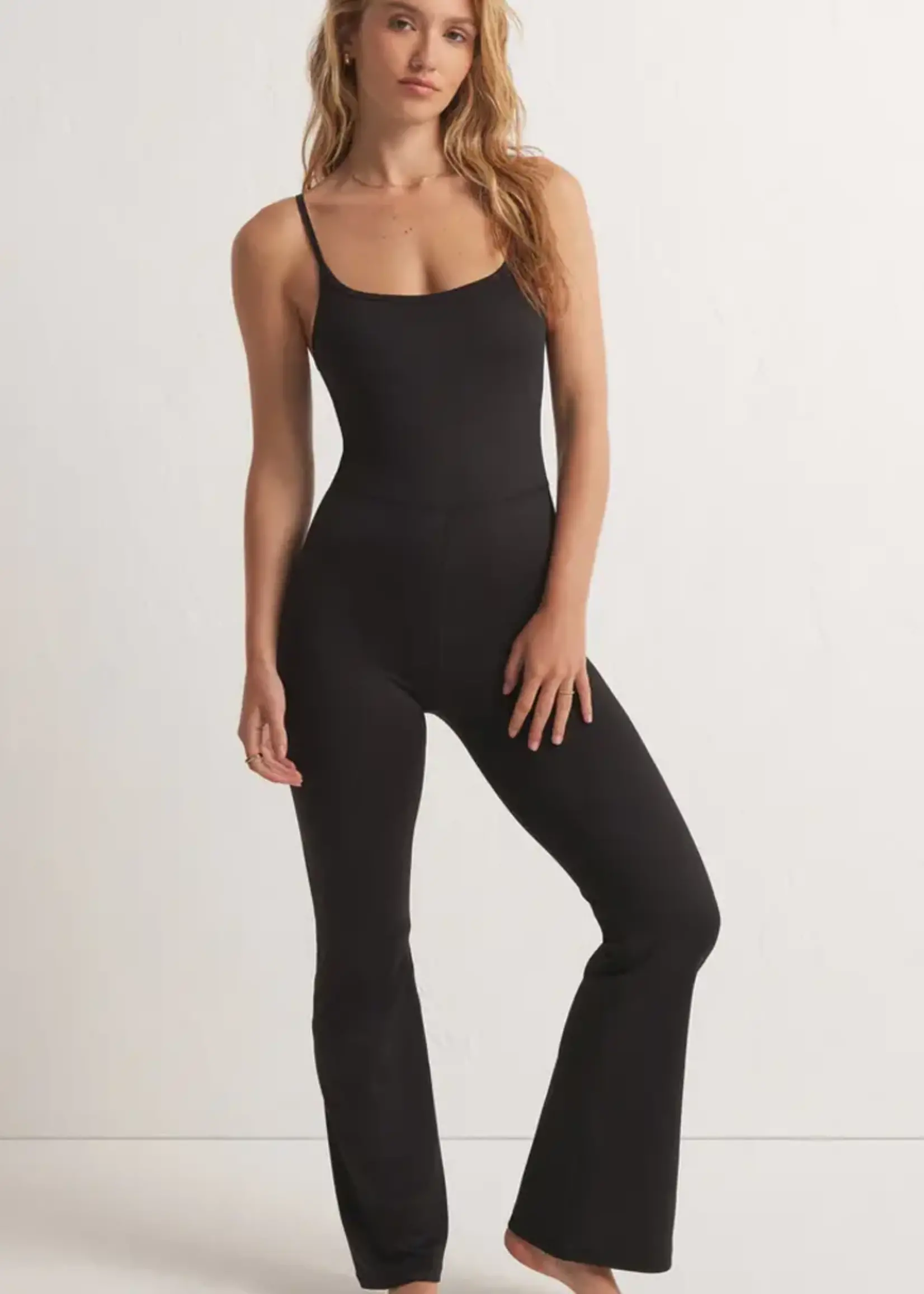Z-Supply Z-Supply Get Moving Flare Pants Onesie - Black
