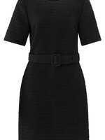 Yaya Women YAYA Robe Courte Avec Ceinture - Noir