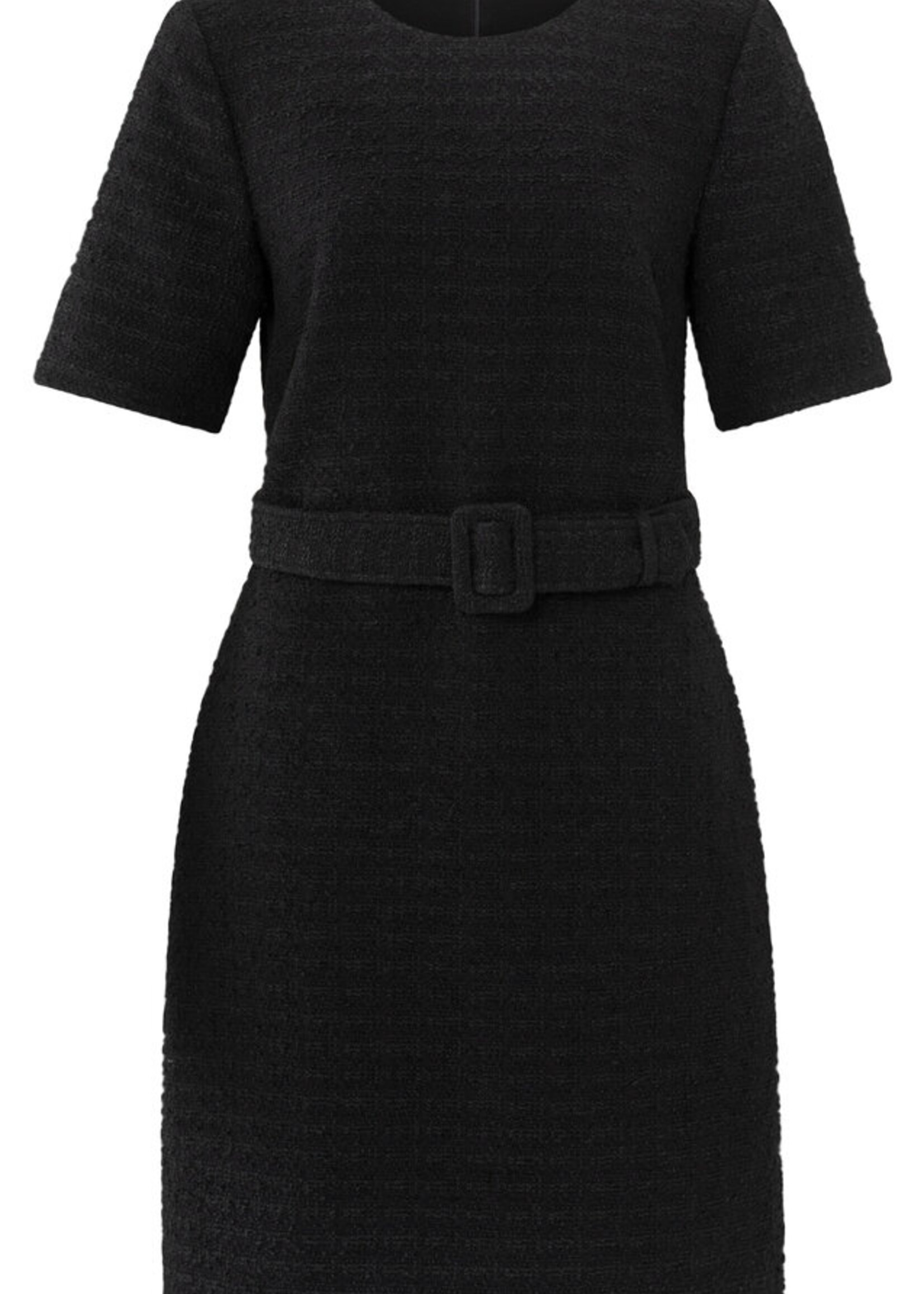 Yaya Women YAYA Robe Courte Avec Ceinture - Noir