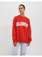 Brunette The Label Brunette The Label  Blonde Not Your BF  Crewneck - Washed Red