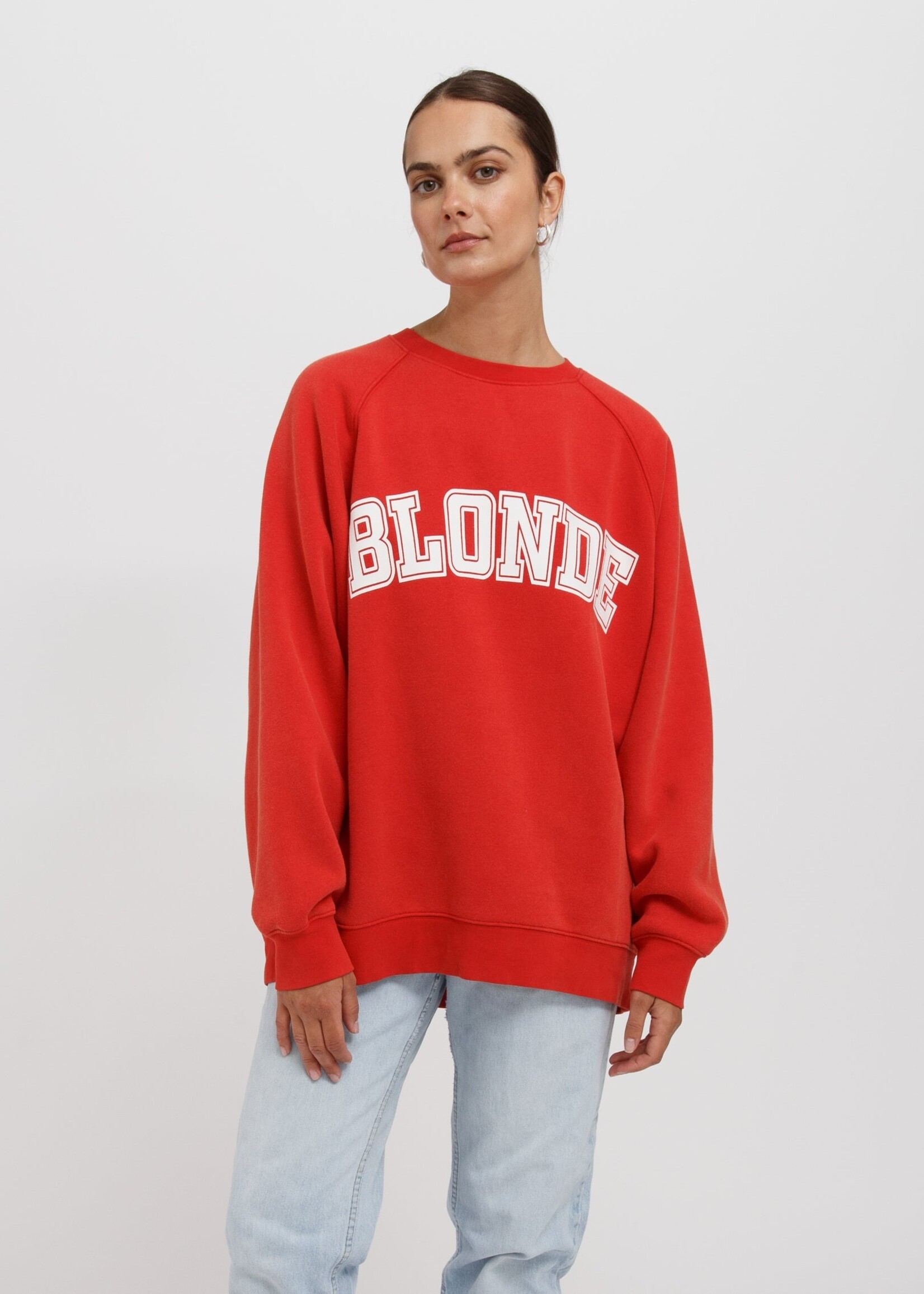 Brunette The Label Brunette The Label Chandail Col Rond Blonde  - Washed Red