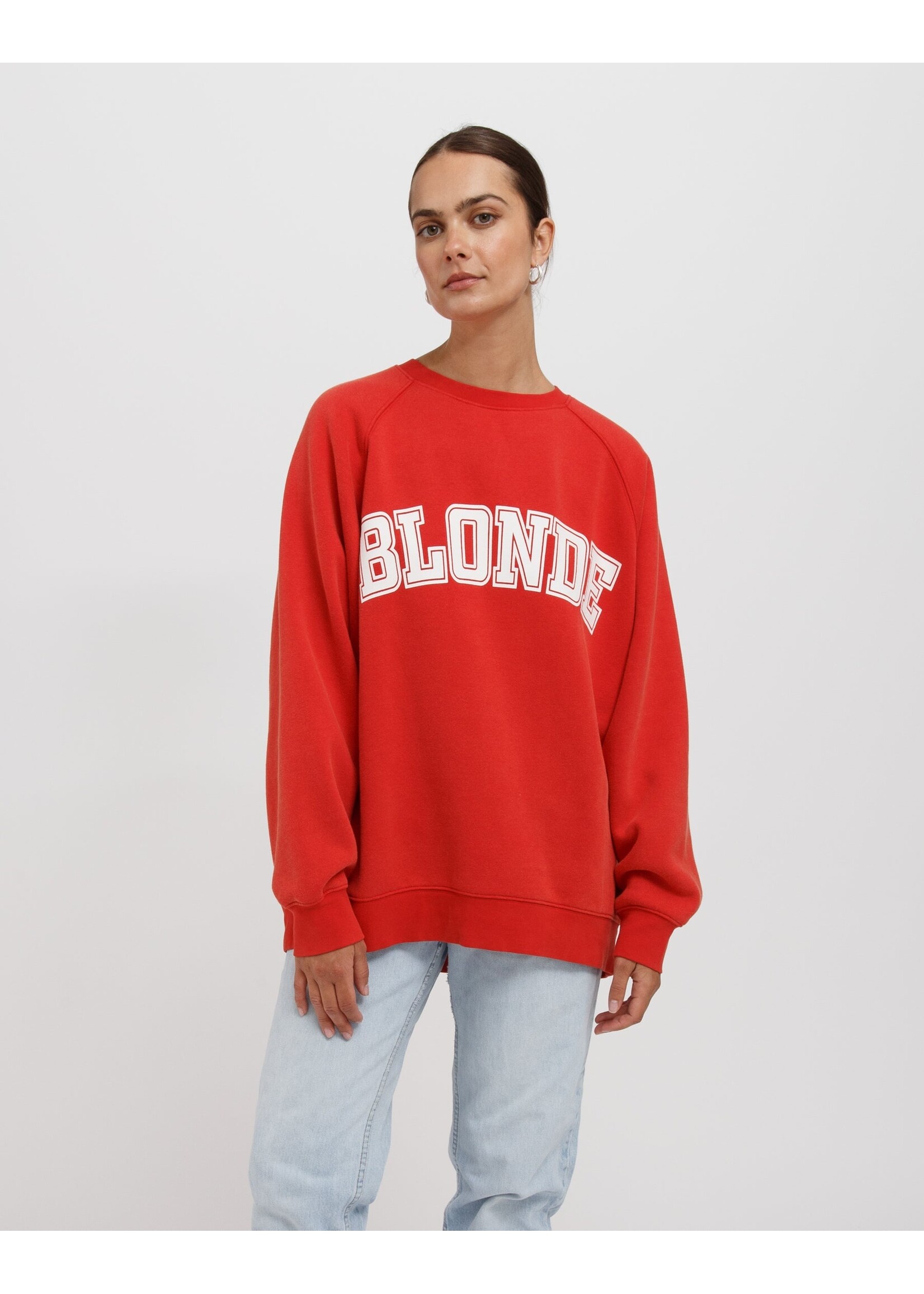 Brunette The Label Brunette The Label Chandail Col Rond Blonde  - Washed Red
