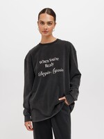 Brunette The Label Brunette The Label Tee LS Boxy « When You're Ready Begin Again » - Noir délavé