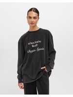 Brunette The Label Brunette The Label Tee LS Boxy « When You're Ready Begin Again » - Noir délavé