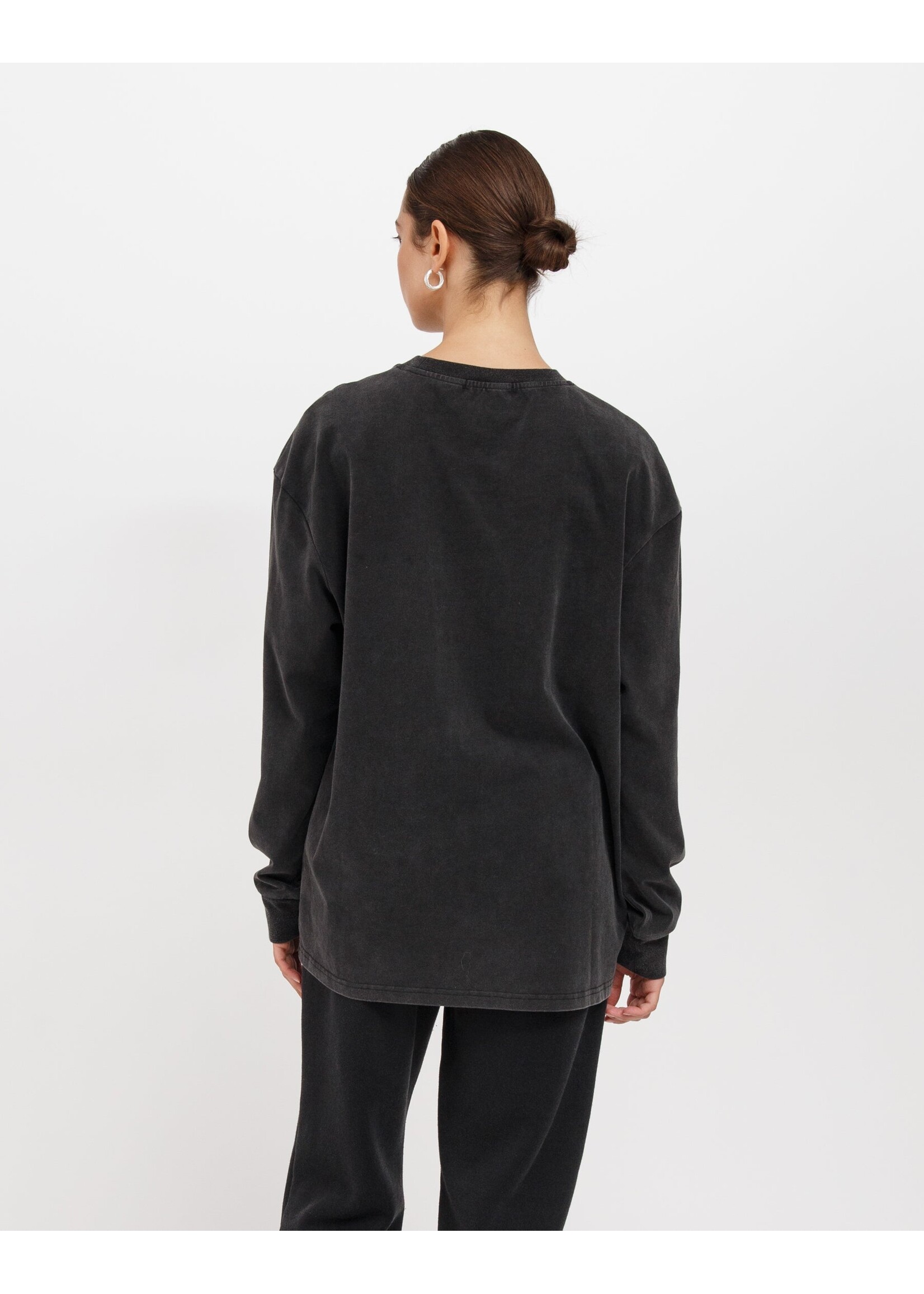Brunette The Label Brunette The Label Tee LS Boxy « When You're Ready Begin Again » - Noir délavé