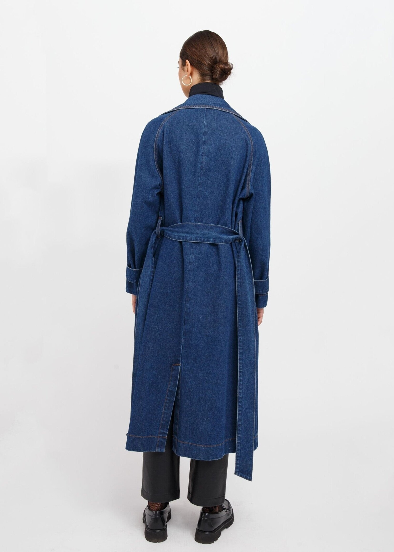 Brunette The Label Brunette The Label Caitlin Denim Trench Coat - Indigo Blue Denim