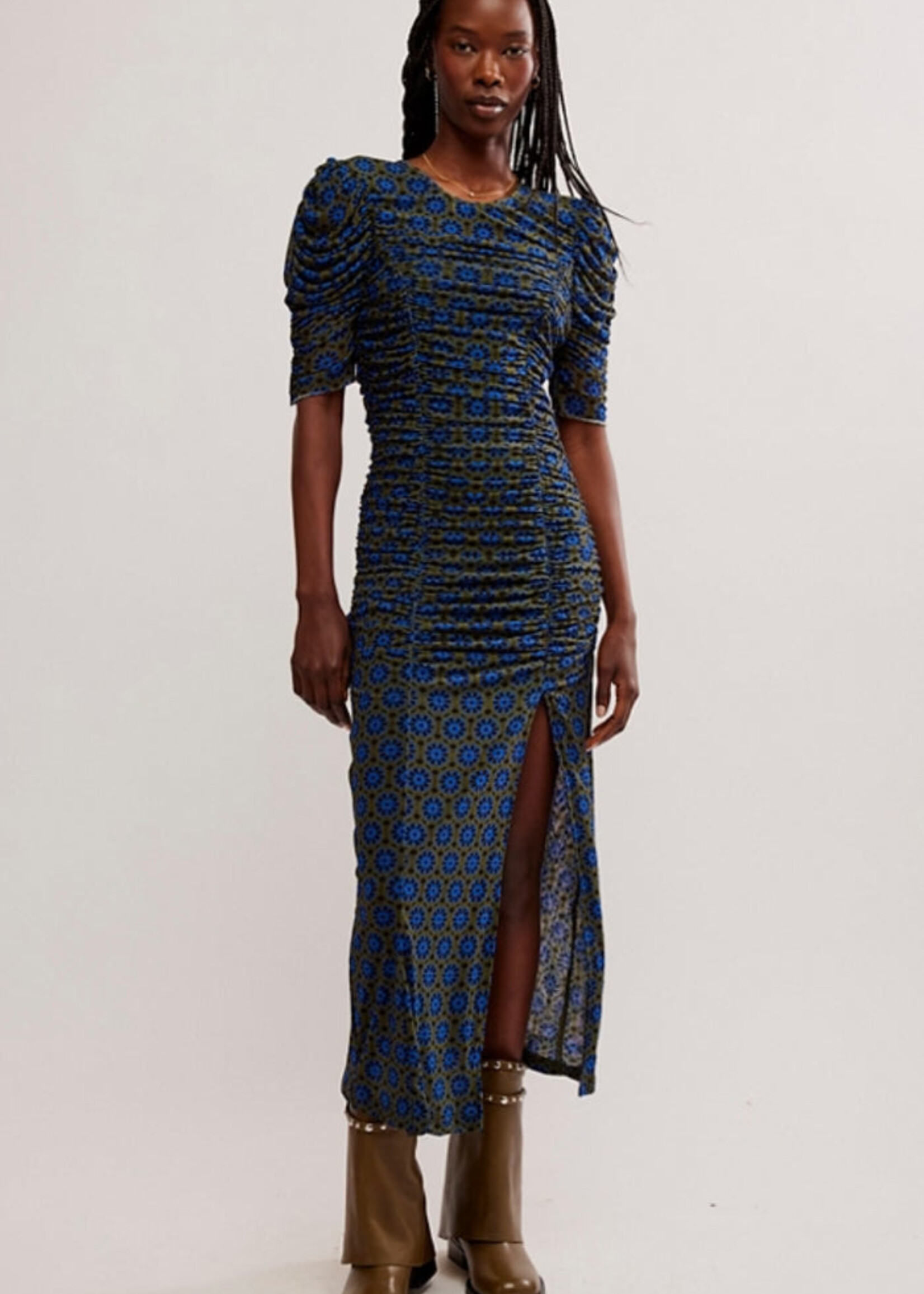 Free People Free People Briella Midi Dress - Army Combo