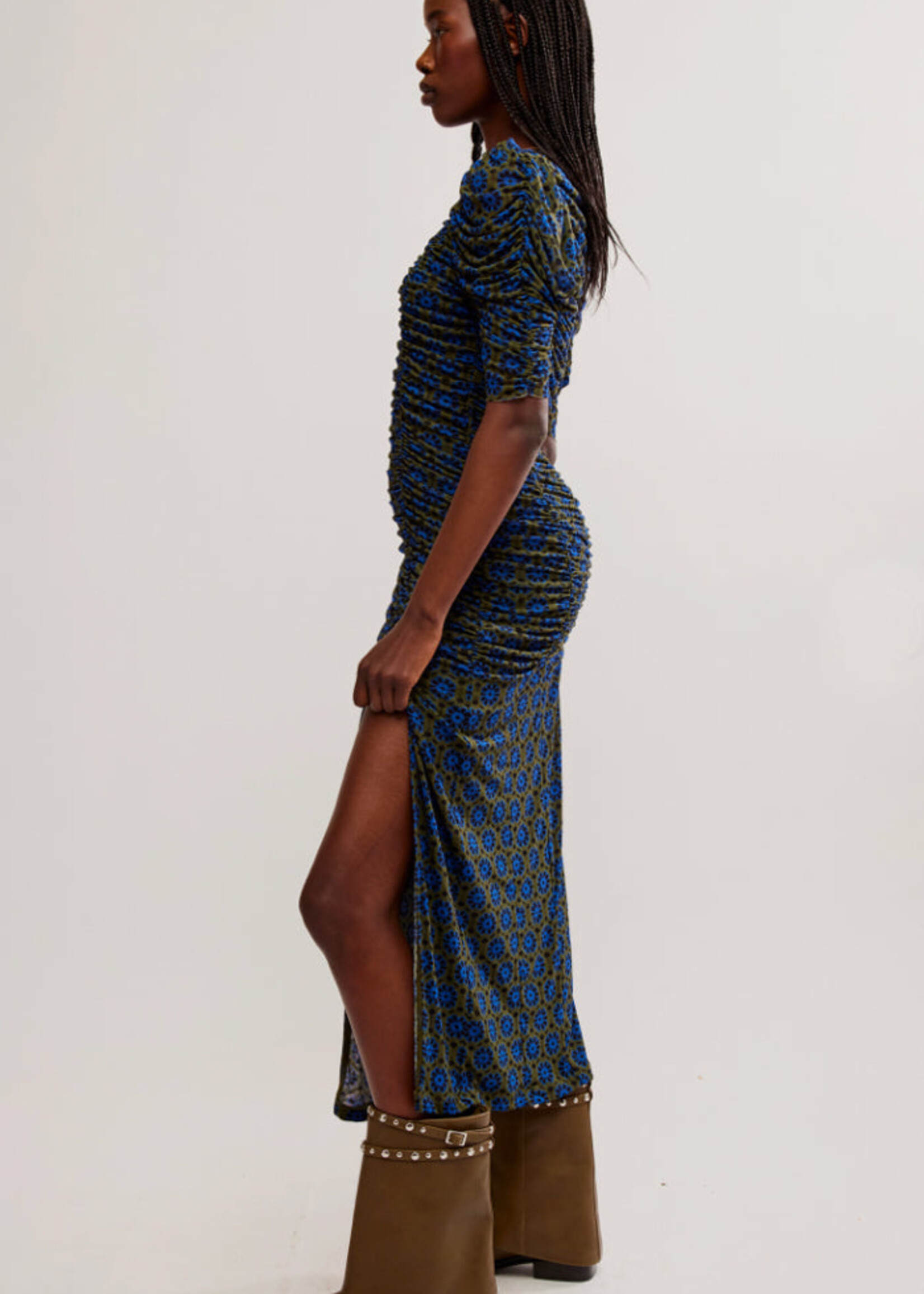Free People Free People Briella Midi Dress - Army Combo