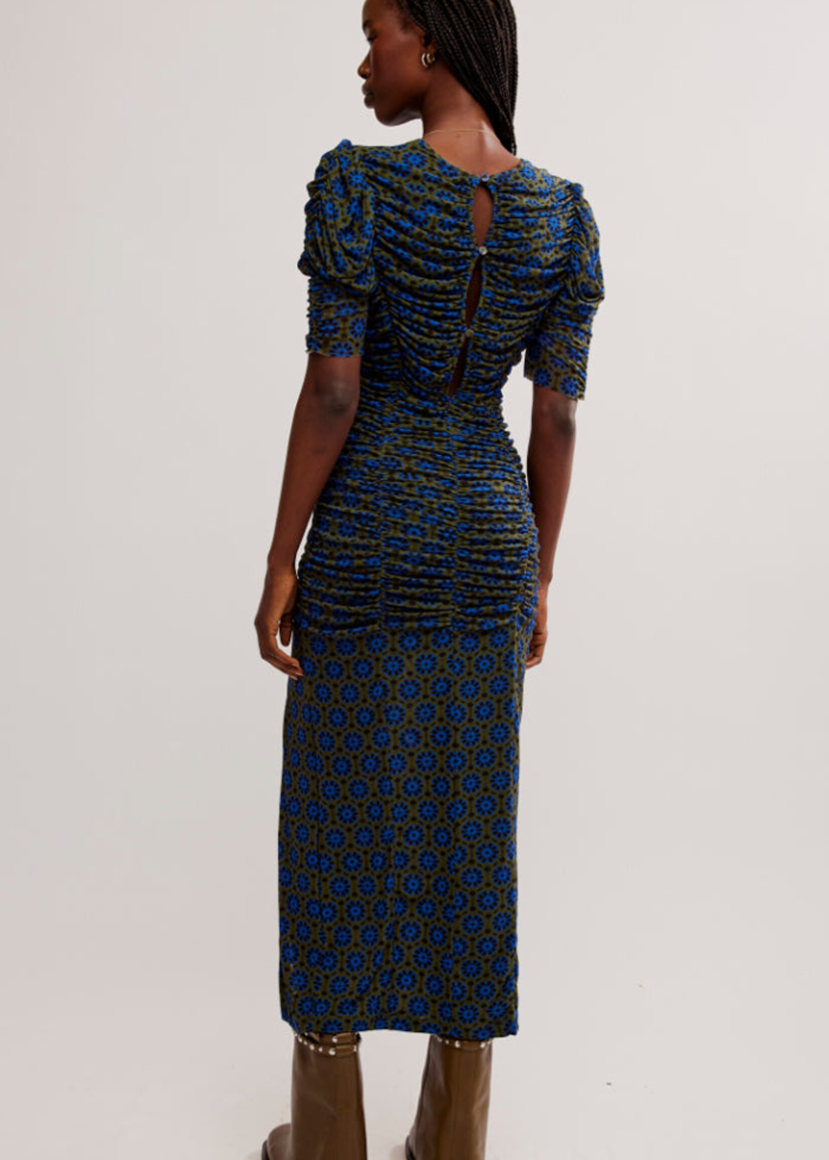 Free People Free People Briella Midi Dress - Army Combo