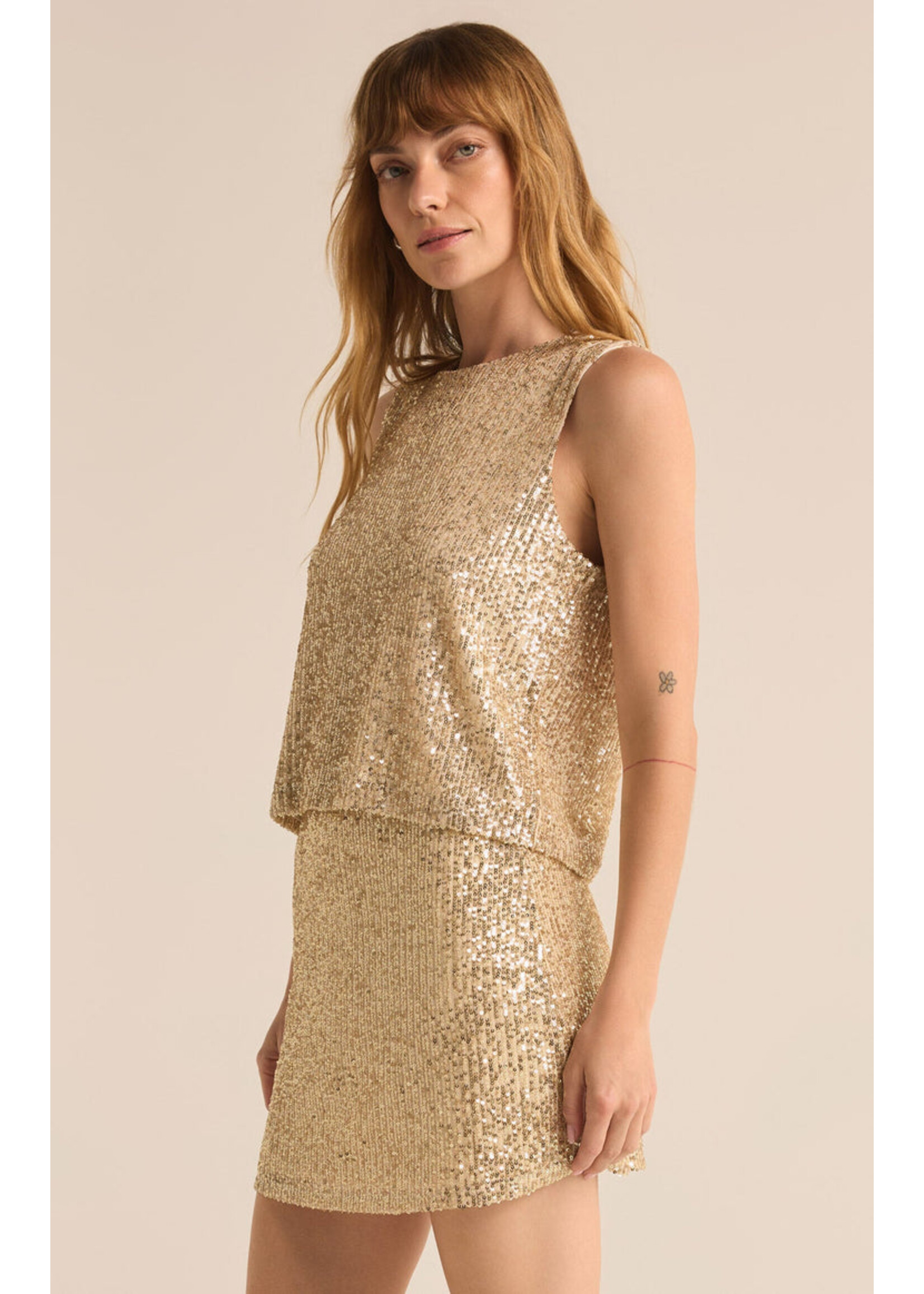 Z-Supply Z-Supply Sloane Sequin Top - Champagne
