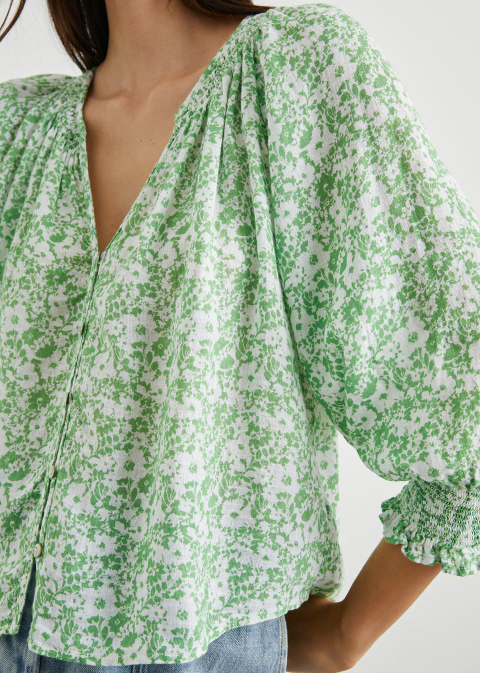 Rails Rails Haut Mariah - Motif Floral Texturé Vert