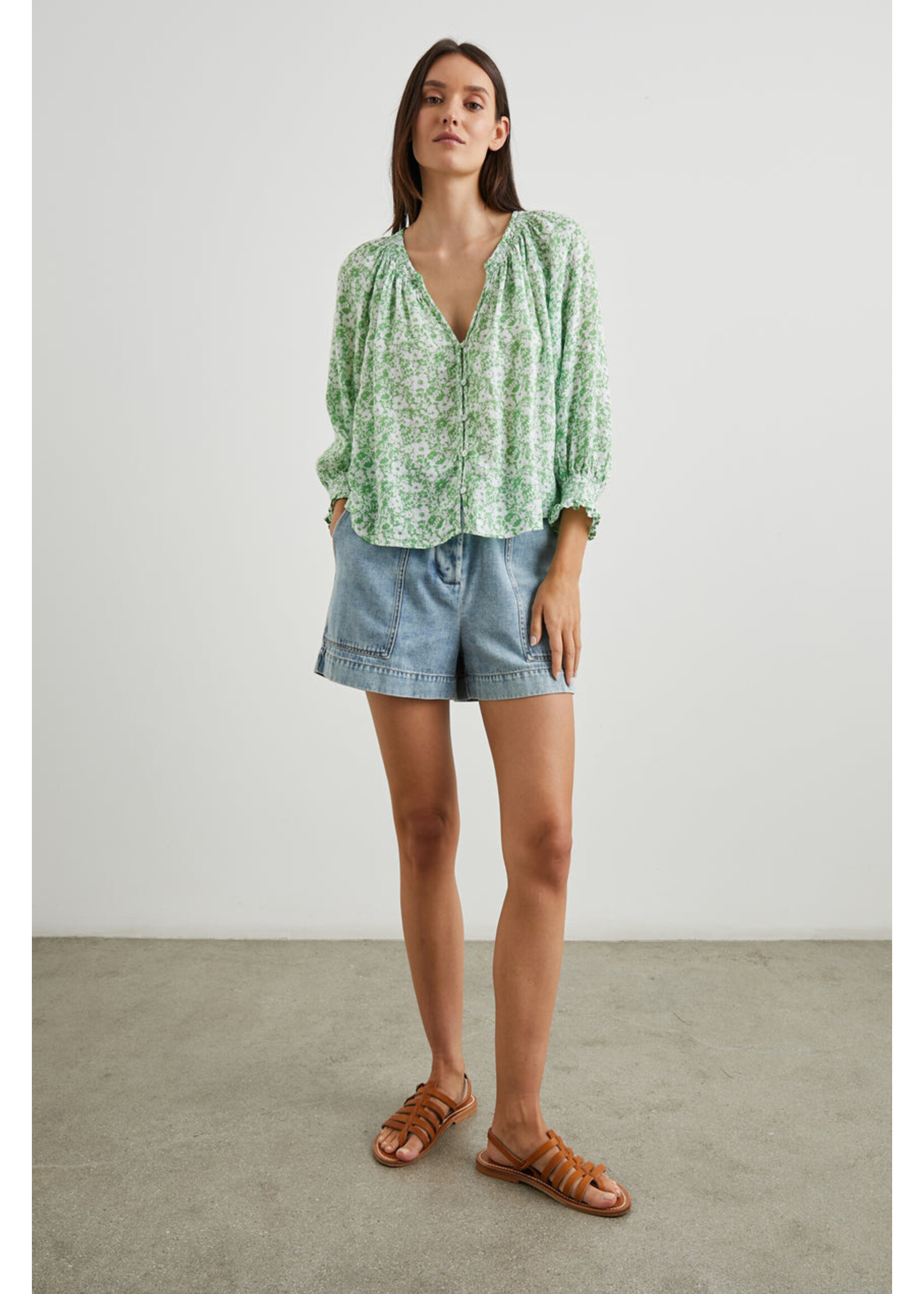 Rails Rails Haut Mariah - Motif Floral Texturé Vert