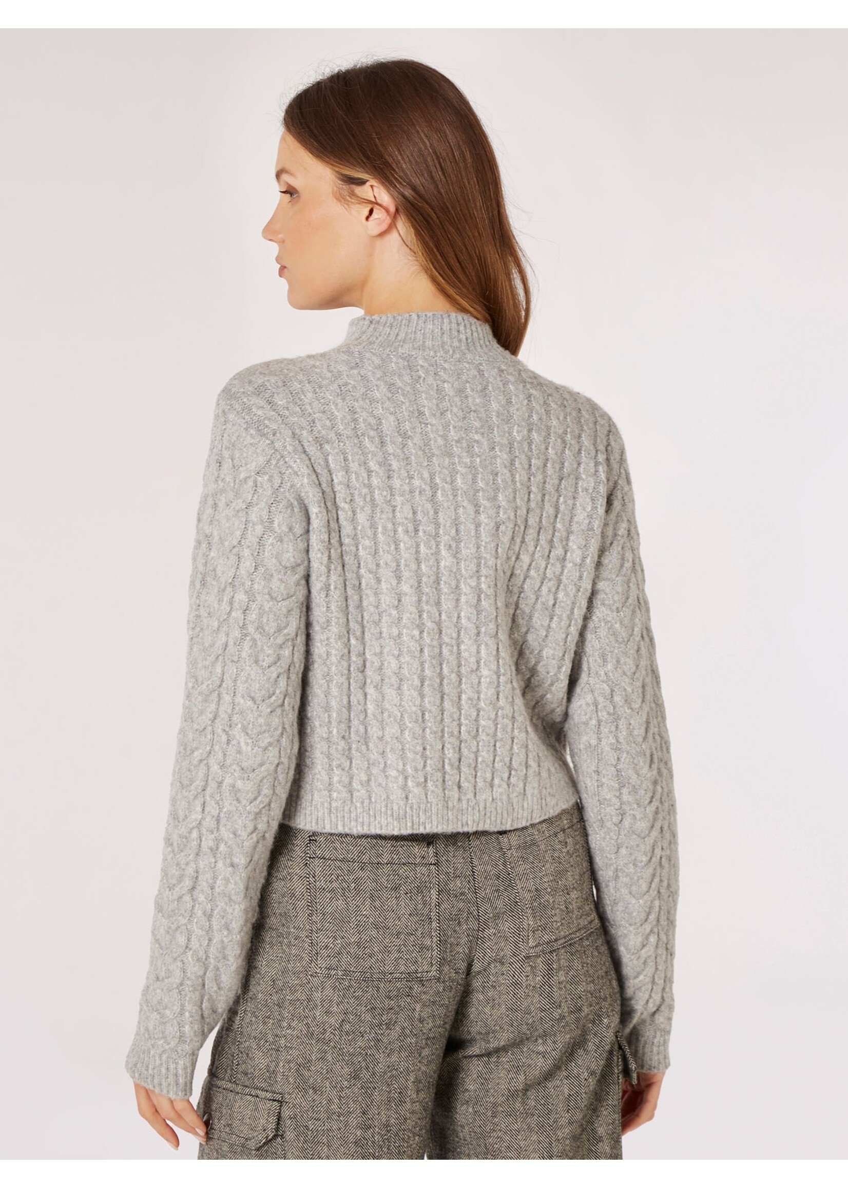 Apricot Apricot Pull Cache-Cœur En Maille Torsadée - Gris