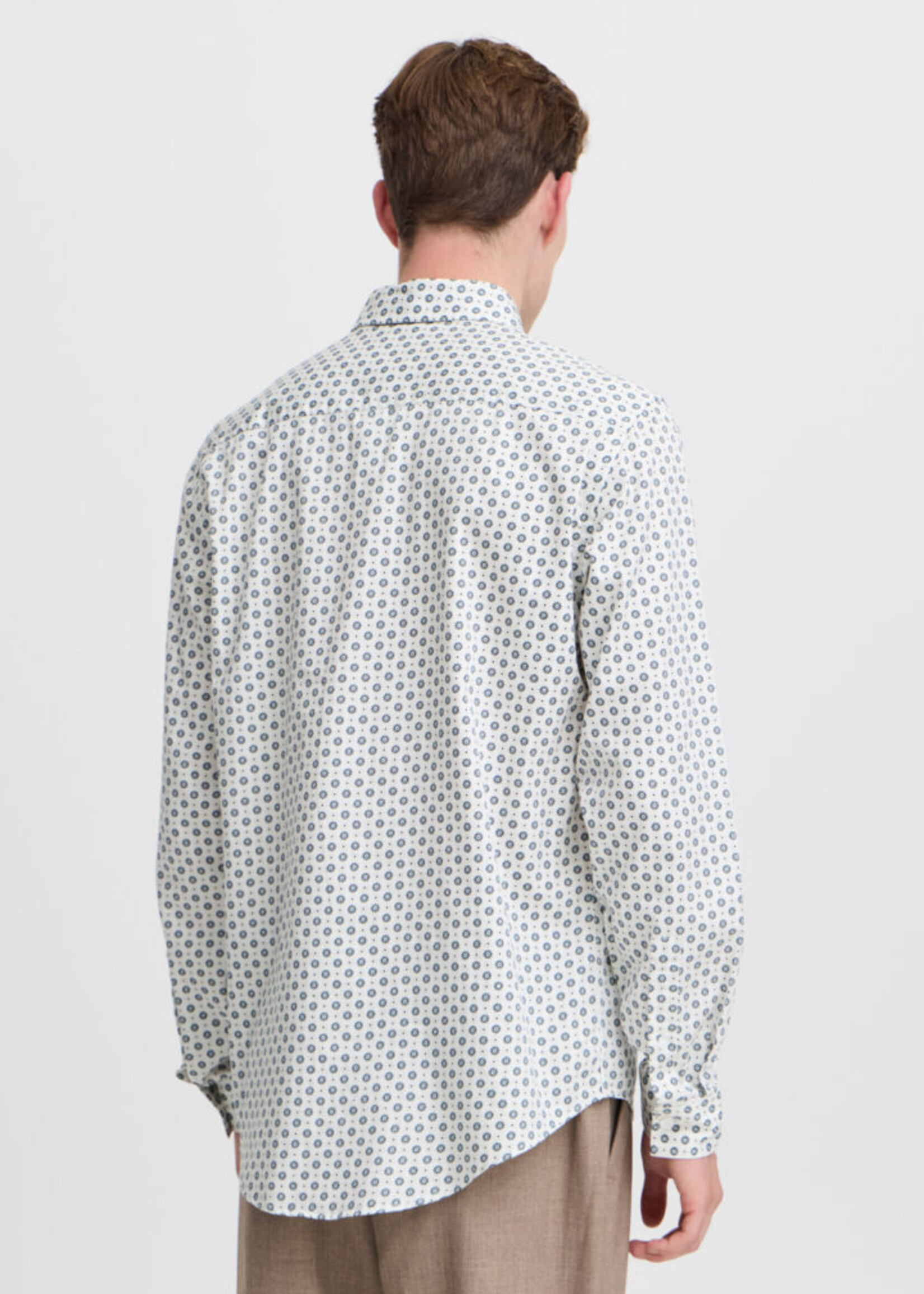 Casual Friday Casual Friday Anton LS Floral AOP shirt- Ecru