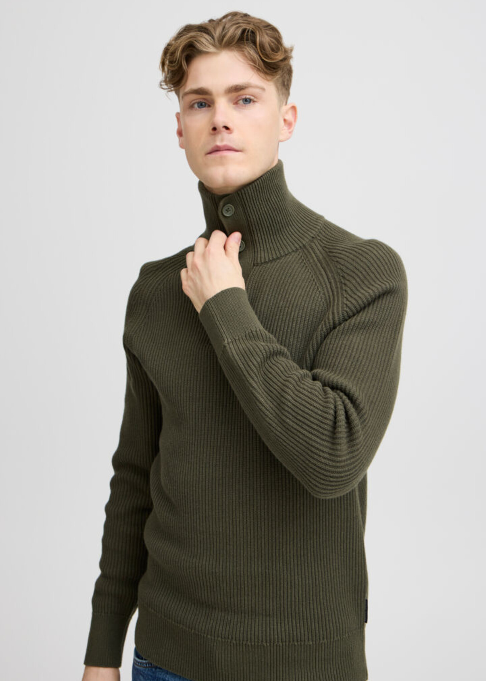 Casual Friday Casual Friday Kristian Ribbed High Neck Knit - Deep Depths