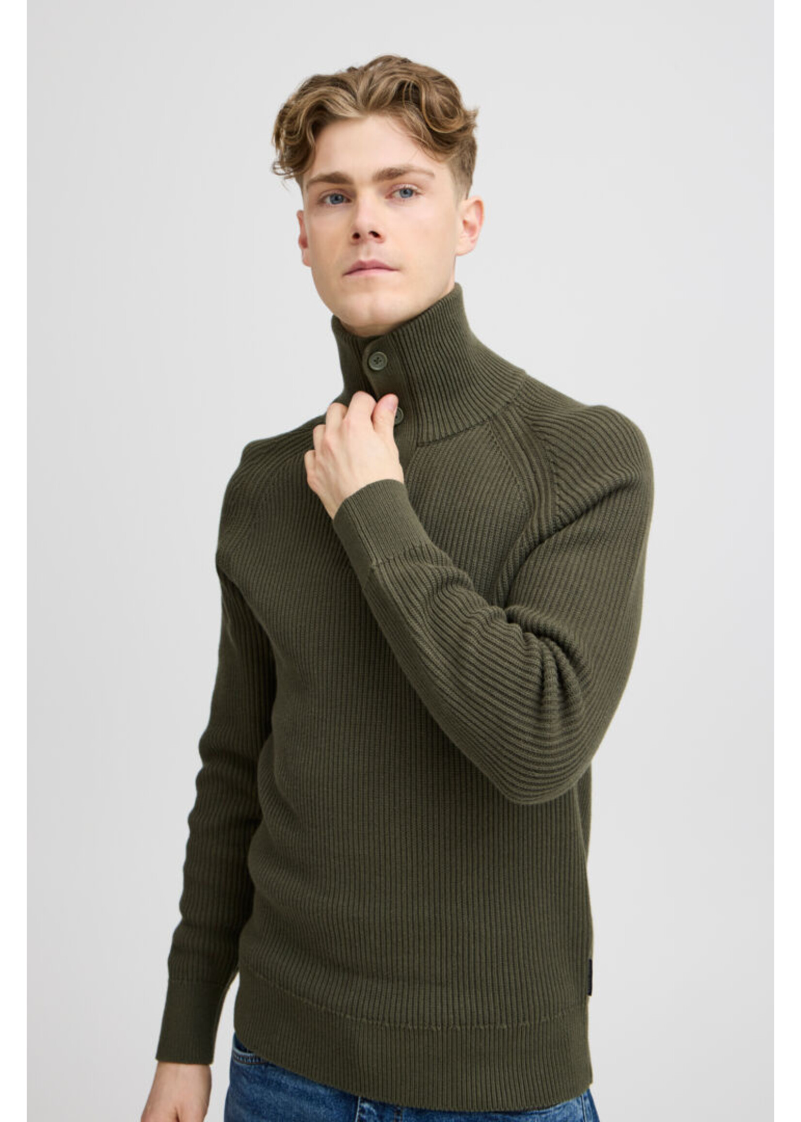 Casual Friday Casual Friday Kristian Ribbed High Neck Knit - Deep Depths