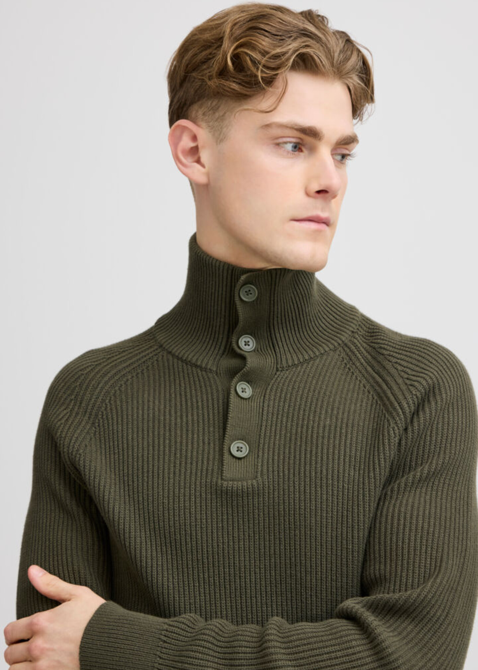 Casual Friday Casual Friday Kristian Ribbed High Neck Knit - Deep Depths