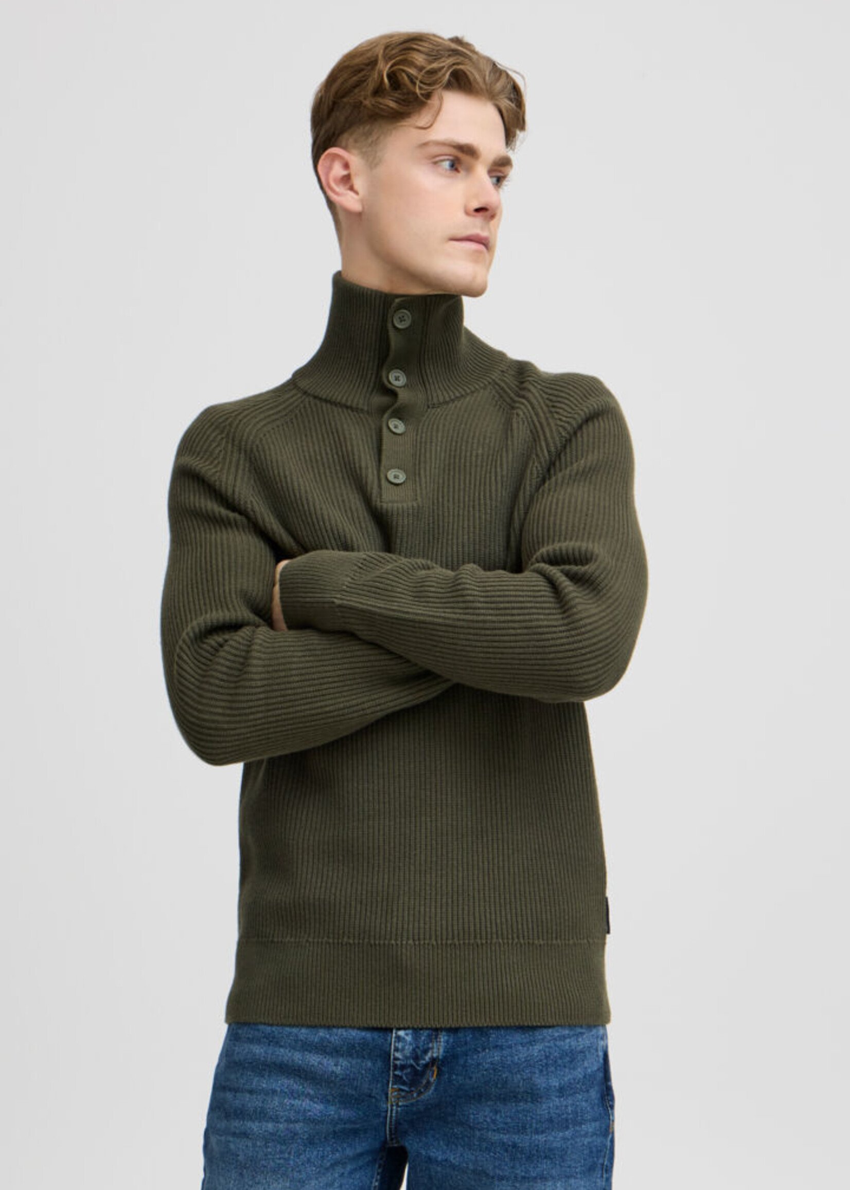 Casual Friday Casual Friday Kristian Ribbed High Neck Knit - Deep Depths
