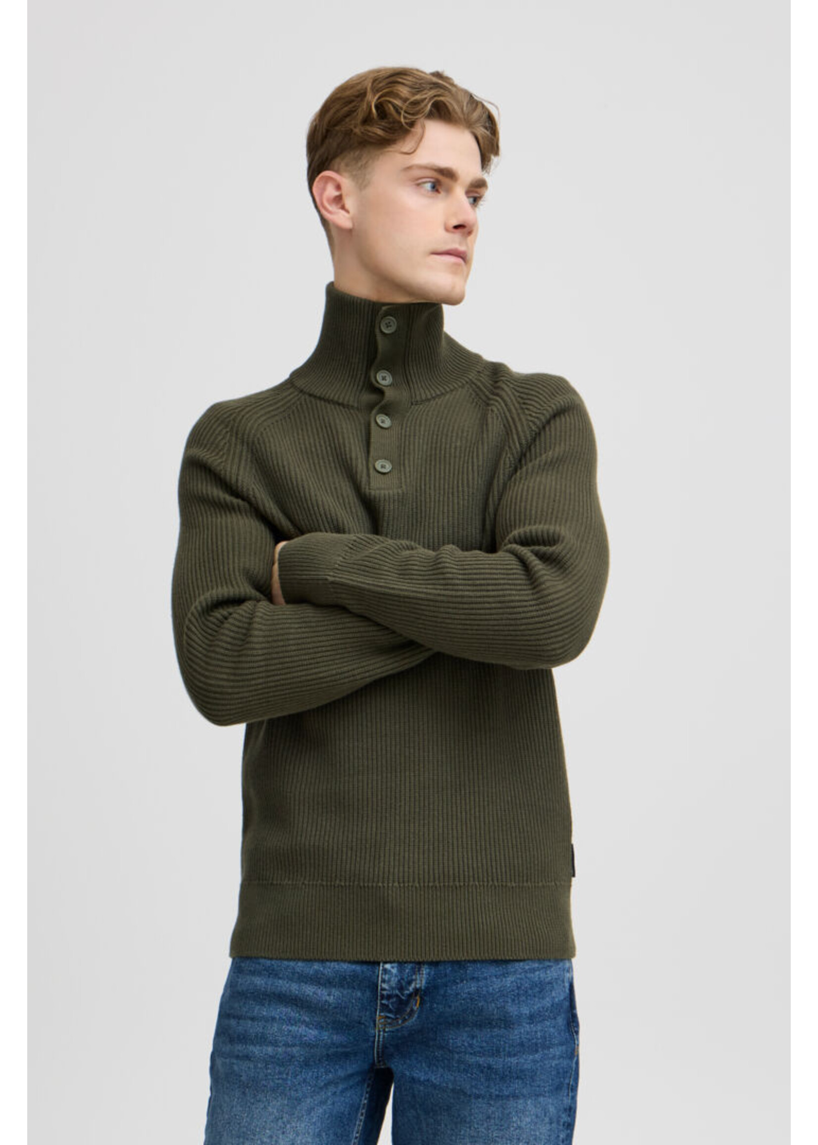 Casual Friday Casual Friday Pull Côtelé À Col Montant Kristian - Deep Depths